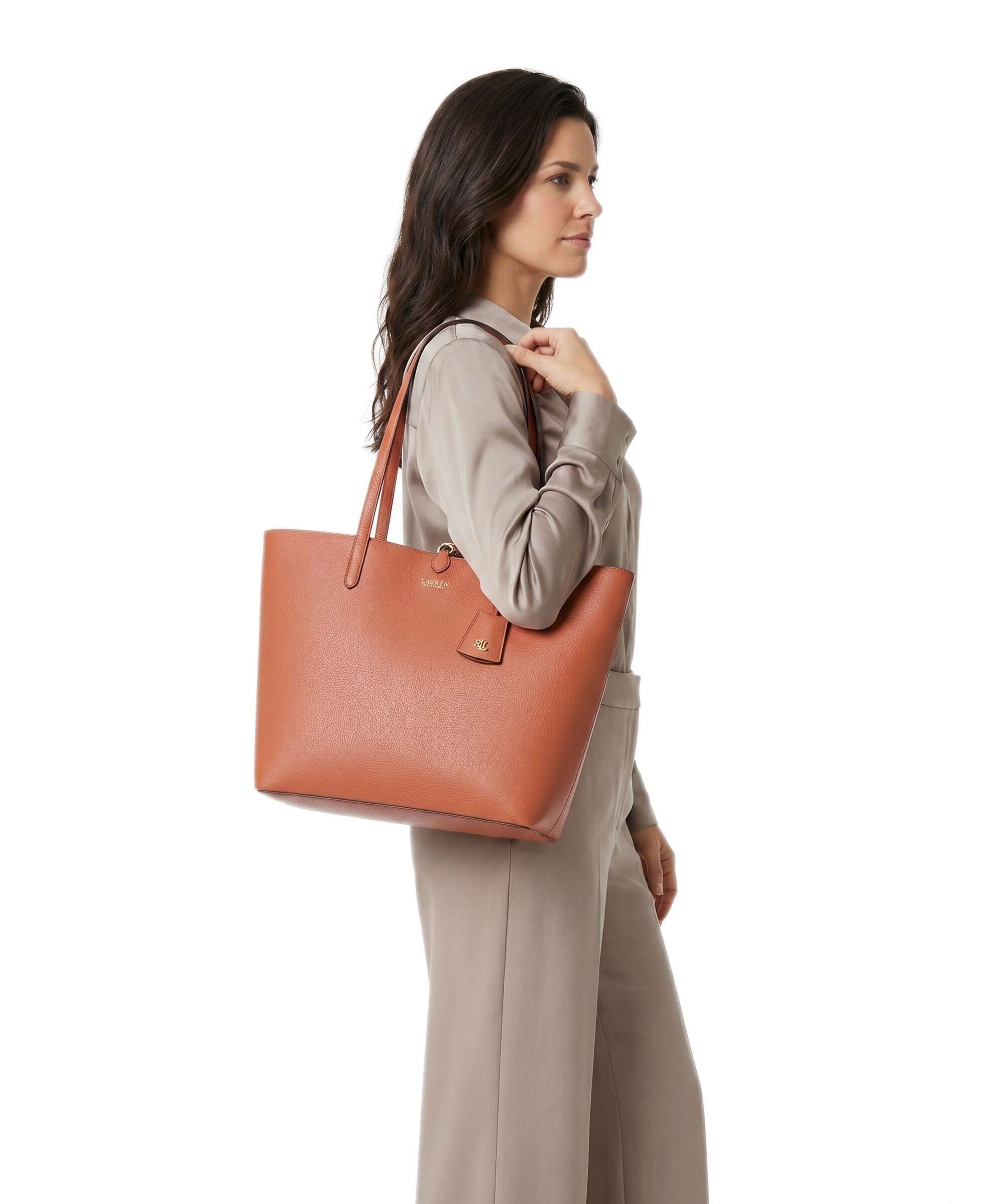 Lauren Ralph Lauren Medium Tote bag red terracotta/pink sienna