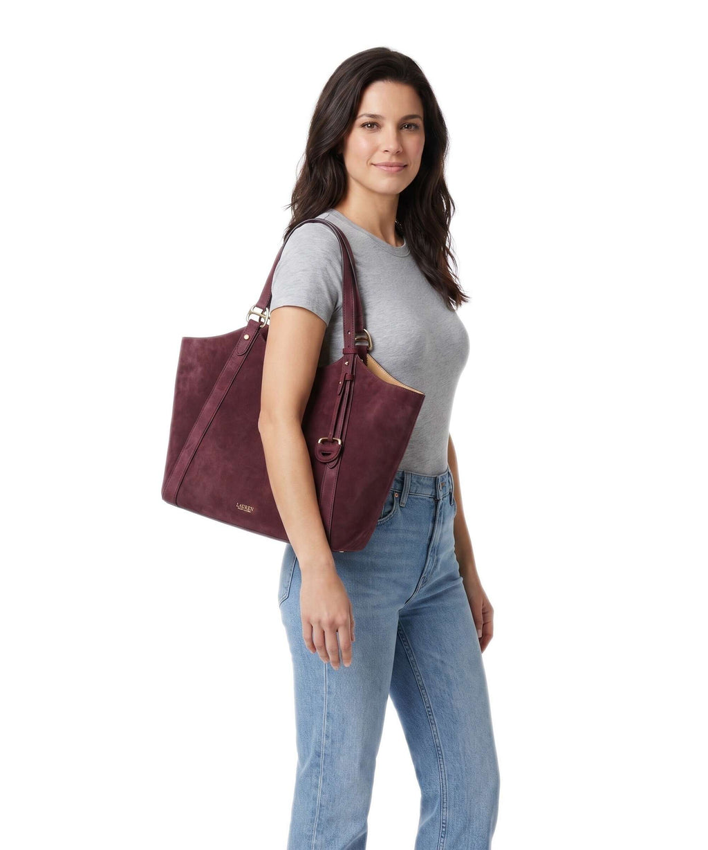 Lauren Ralph Lauren Tasha Large Hobo bag dark garnet