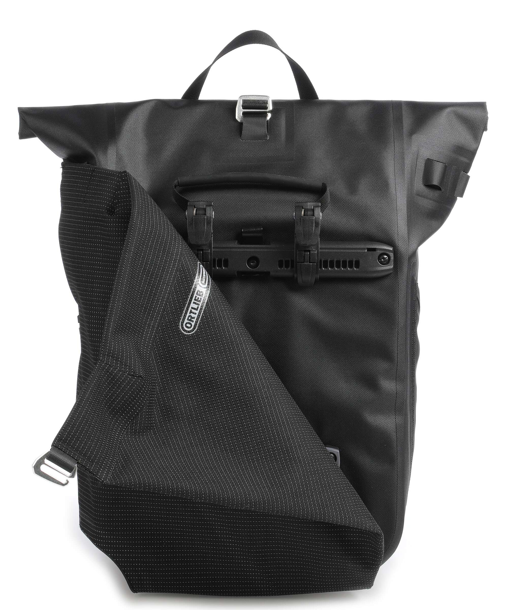 Ortlieb Vario High Vis 26 Rolltop backpack black reflective