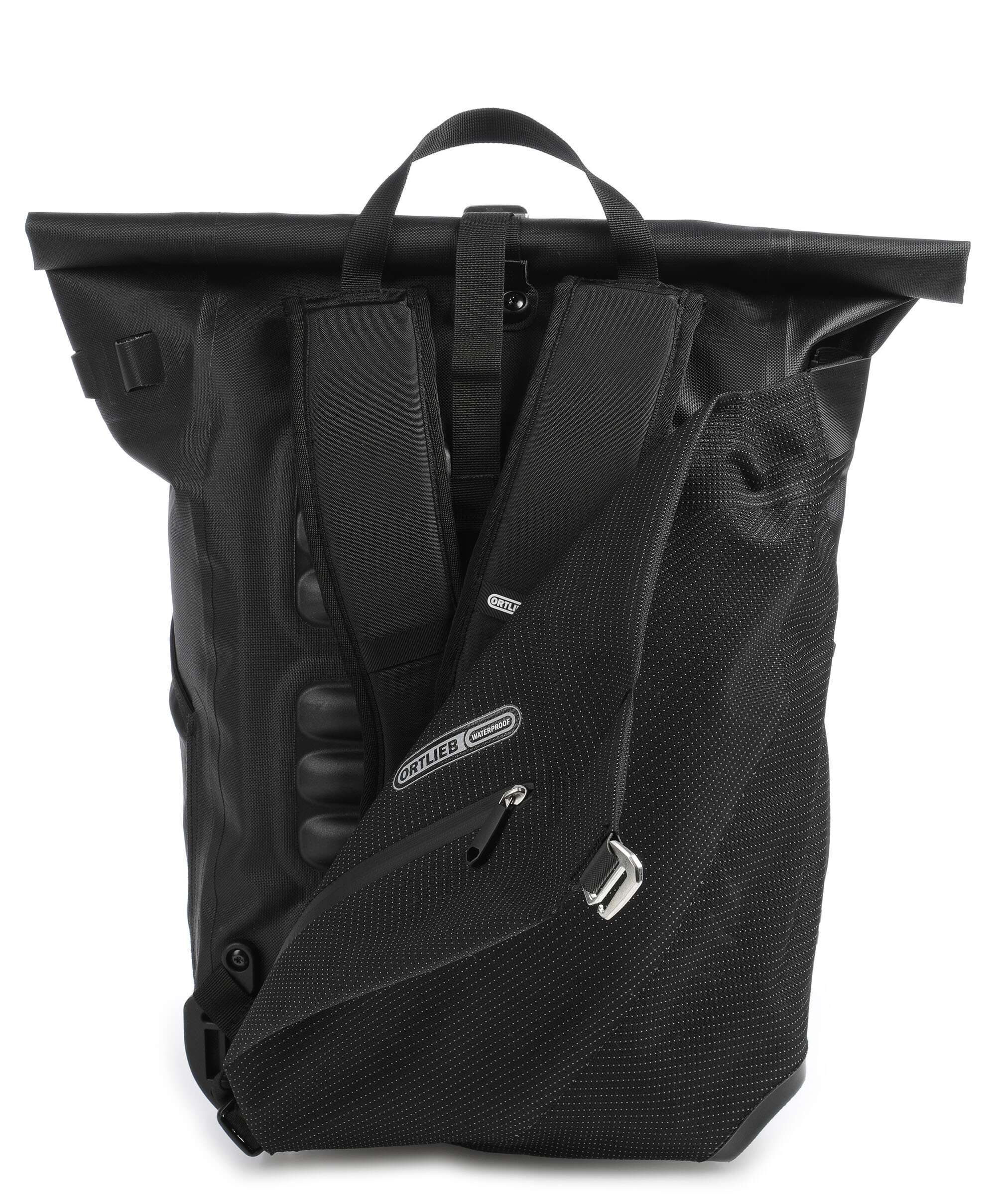 Ortlieb Vario High Vis 26 Rolltop backpack black reflective