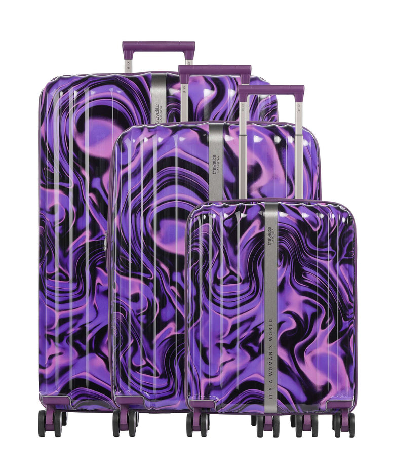Travelite Lascana Edition Suitcase set (4 wheels) purple swirl