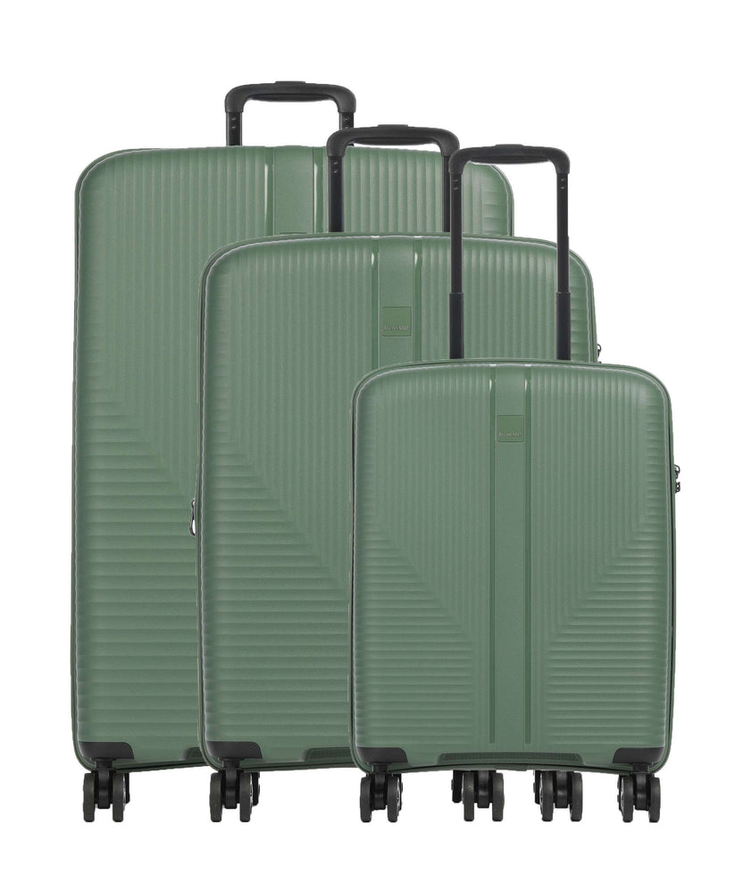 Travelite Air Stripe Suitcase set (4 wheels) green