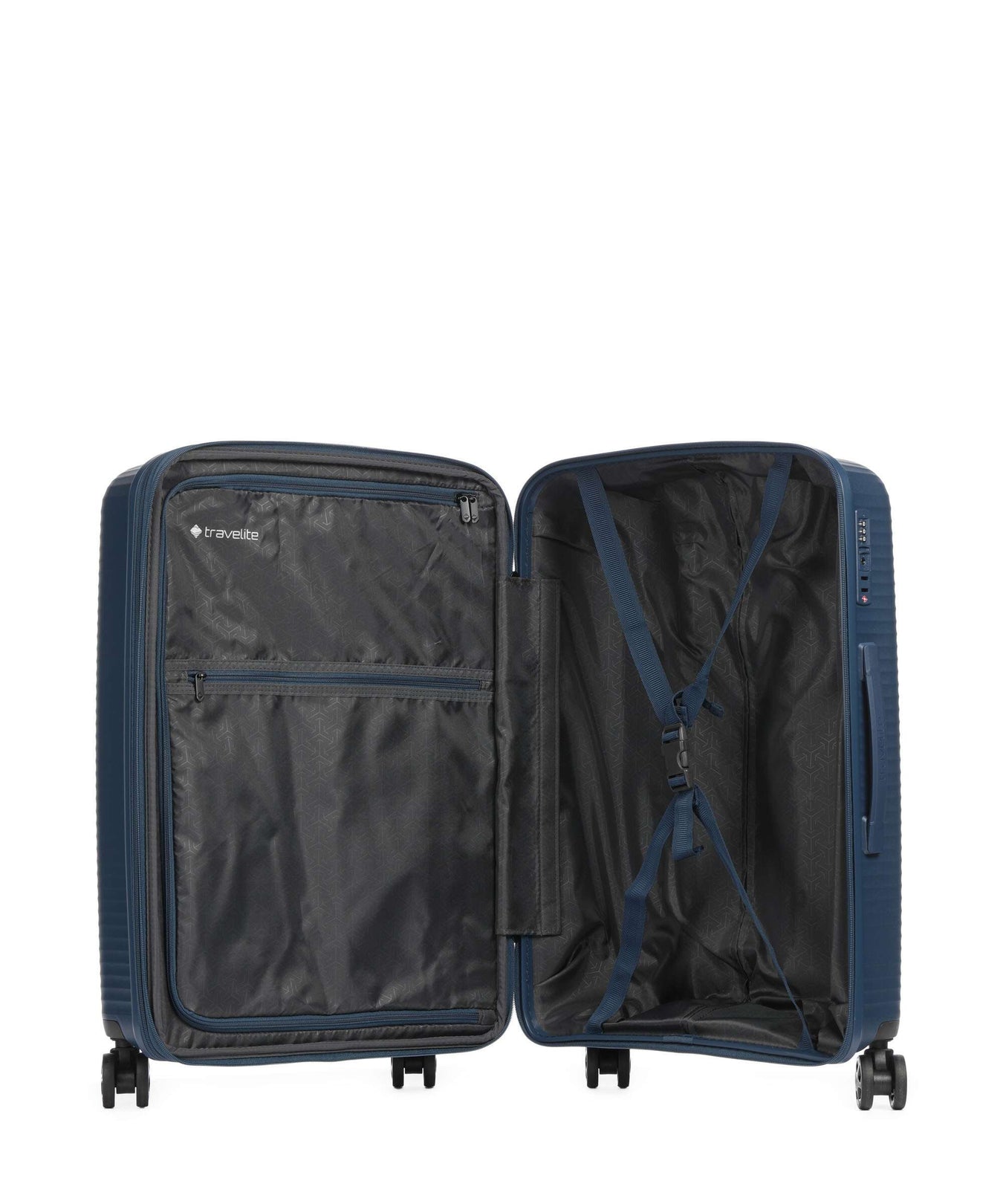Travelite Air Stripe Slim Suitcase set (4 wheels) navy