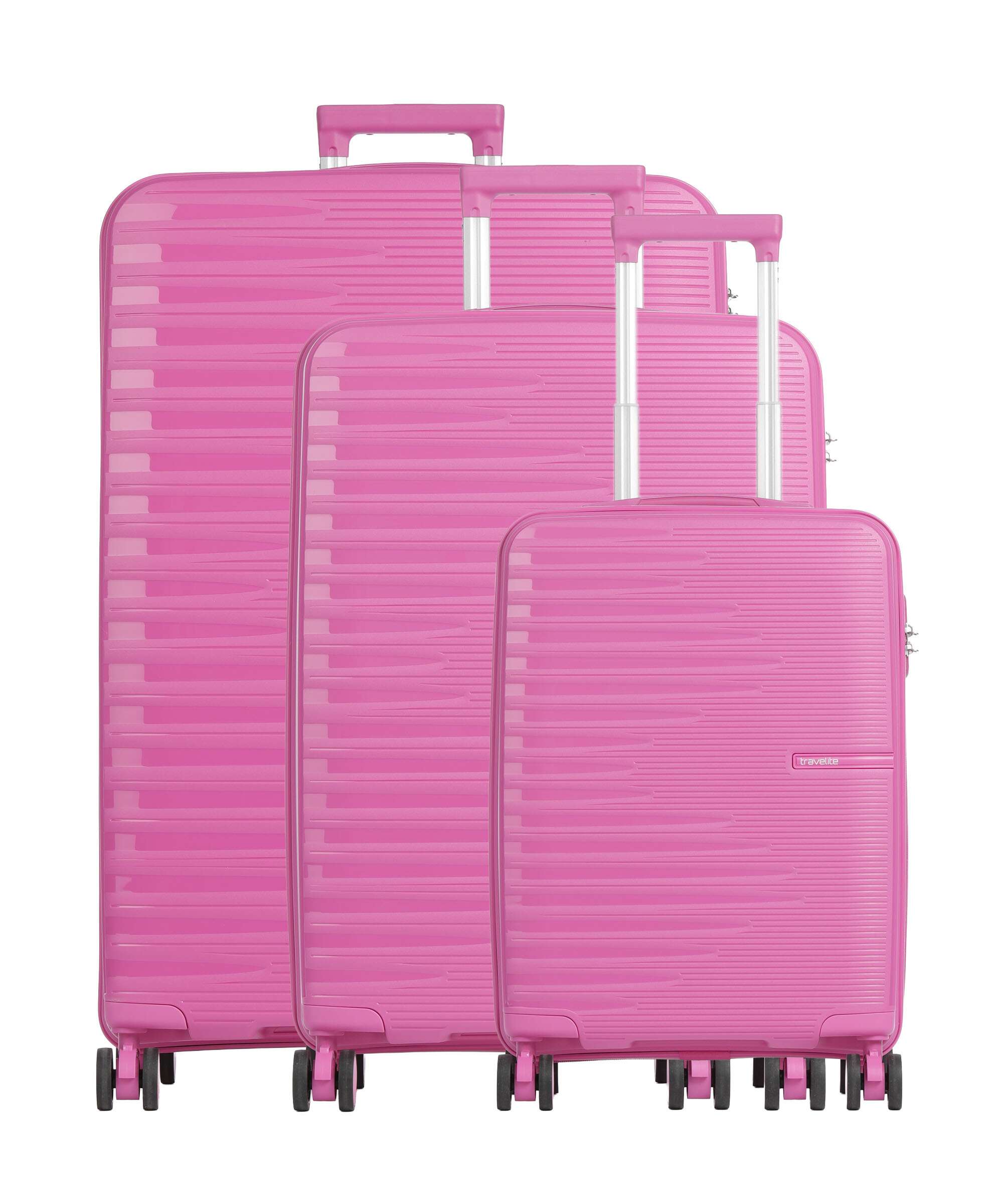 Travelite Pacific Suitcase set (4 wheels) pink