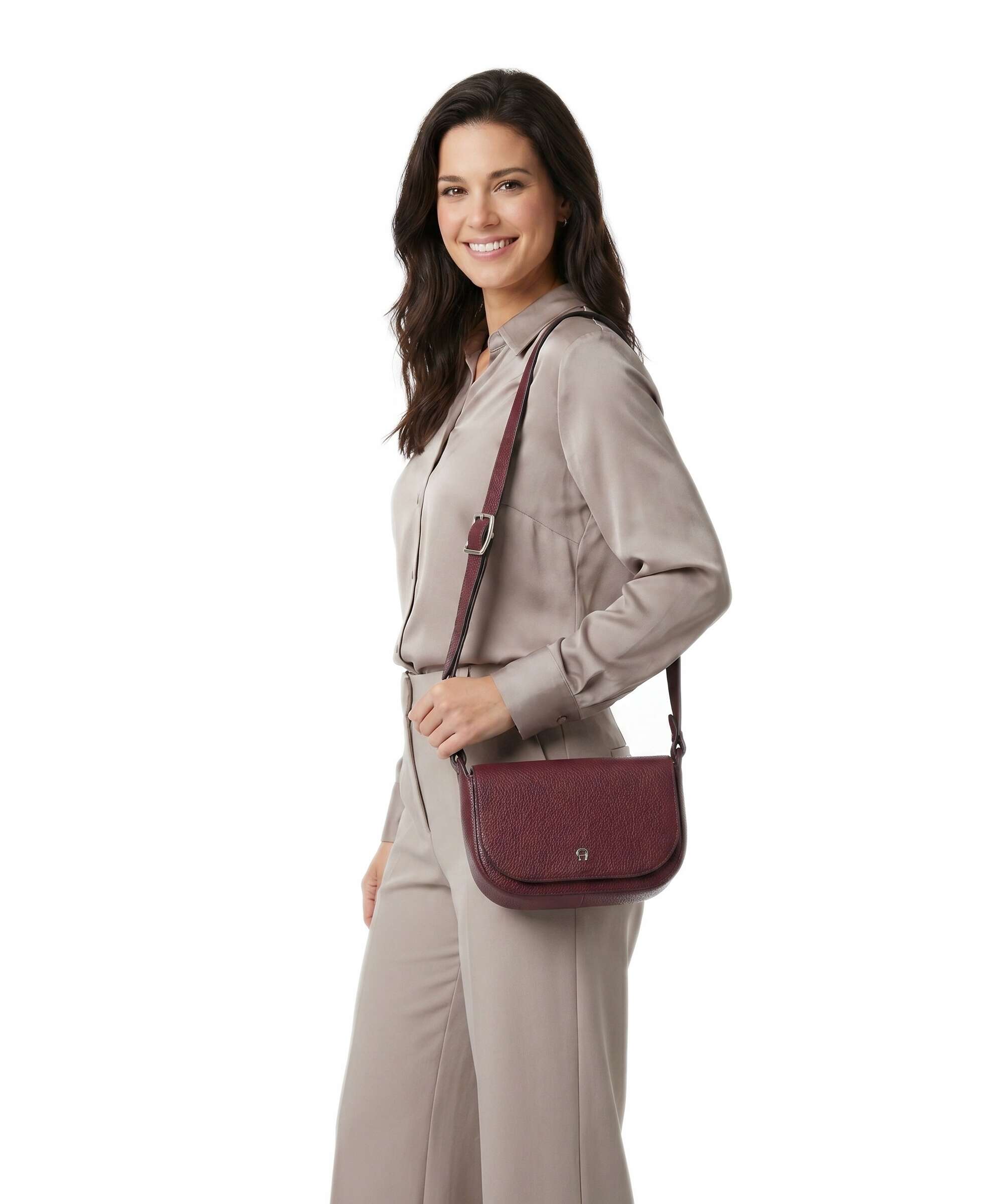 Aigner Pura S Crossbody bag burgundy