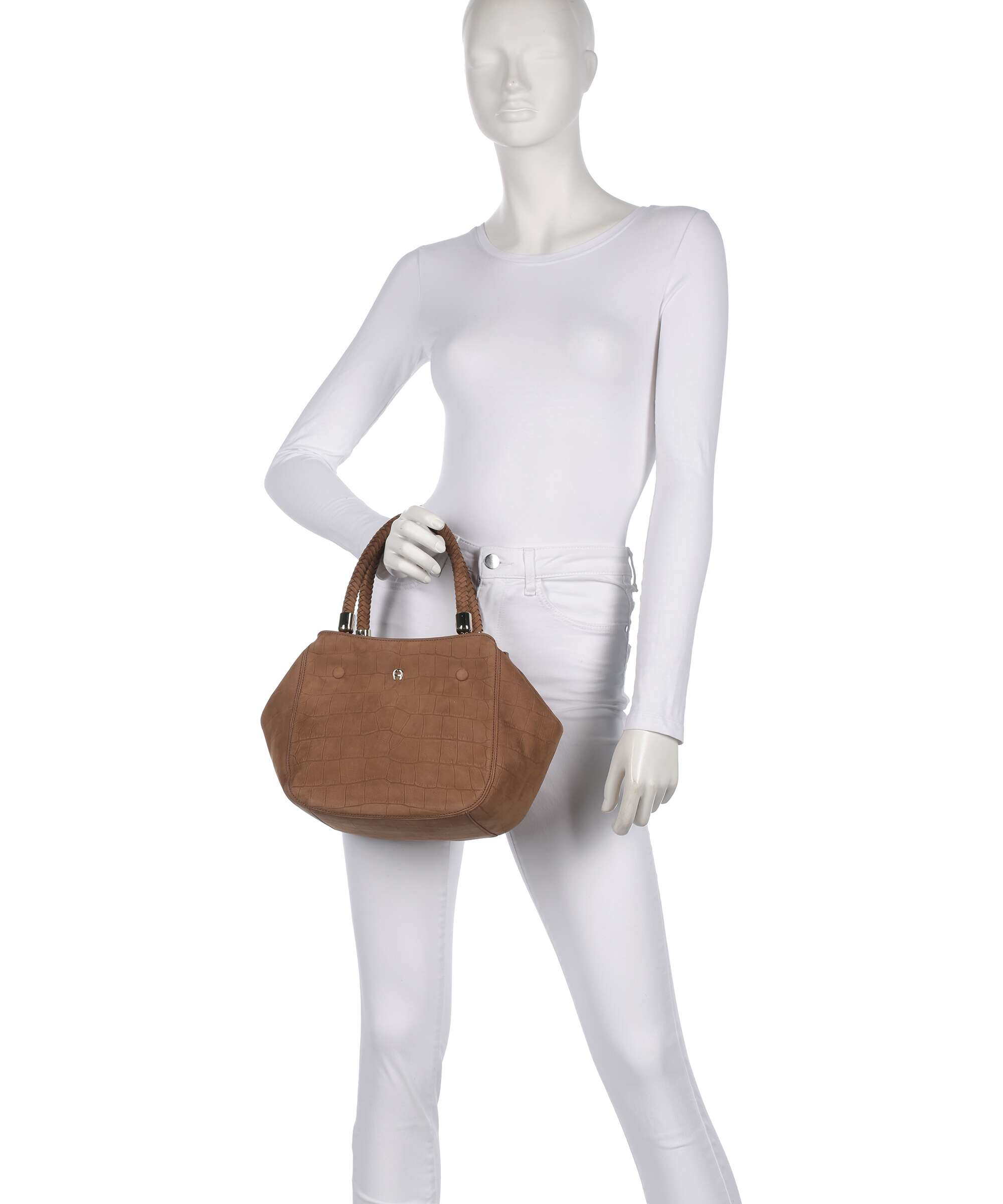 Aigner Carré Soft M Handbag saddle brown