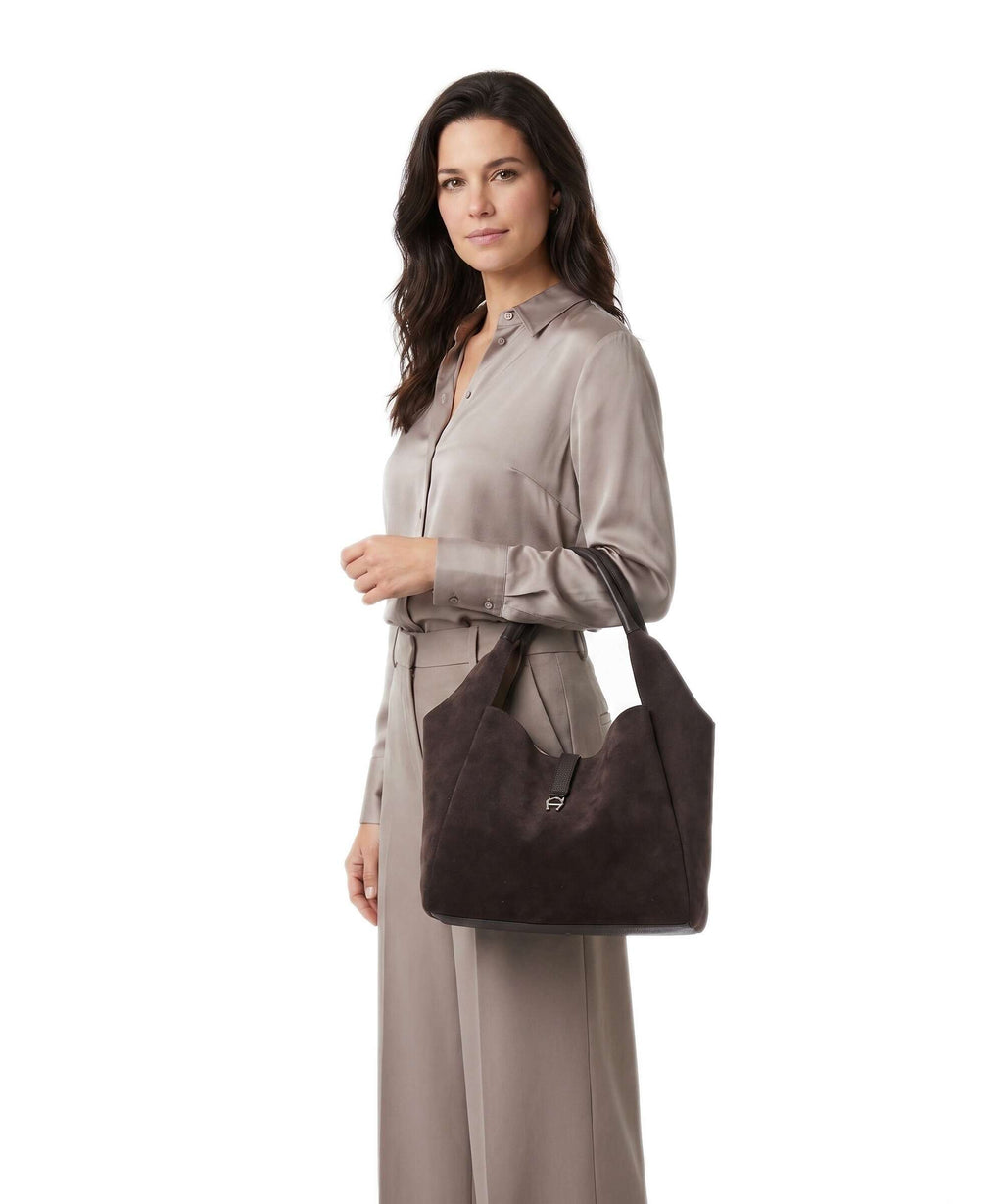 Aigner Zaira M Hobo bag soil brown
