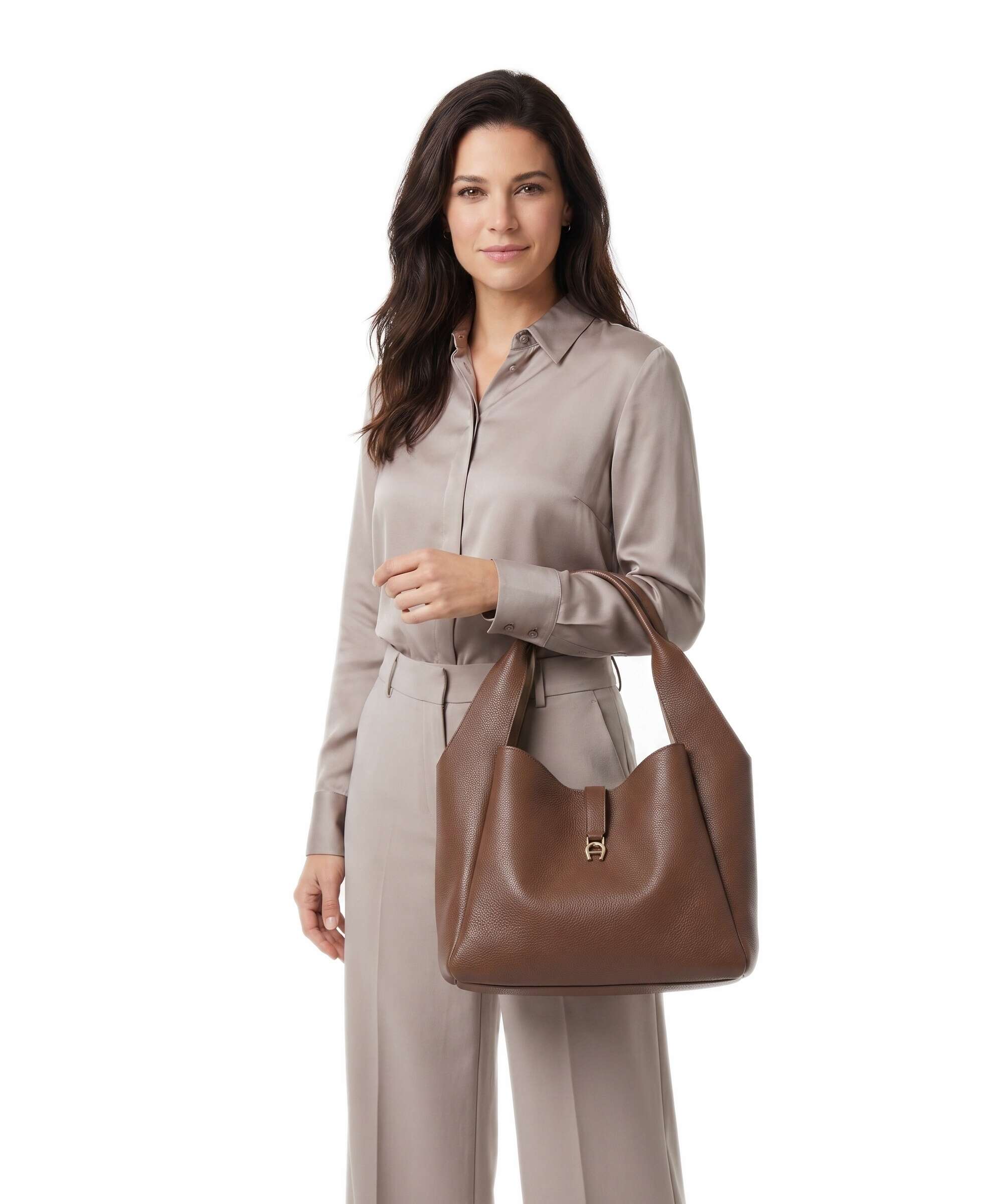 Aigner Zaira M Hobo bag saddle brown