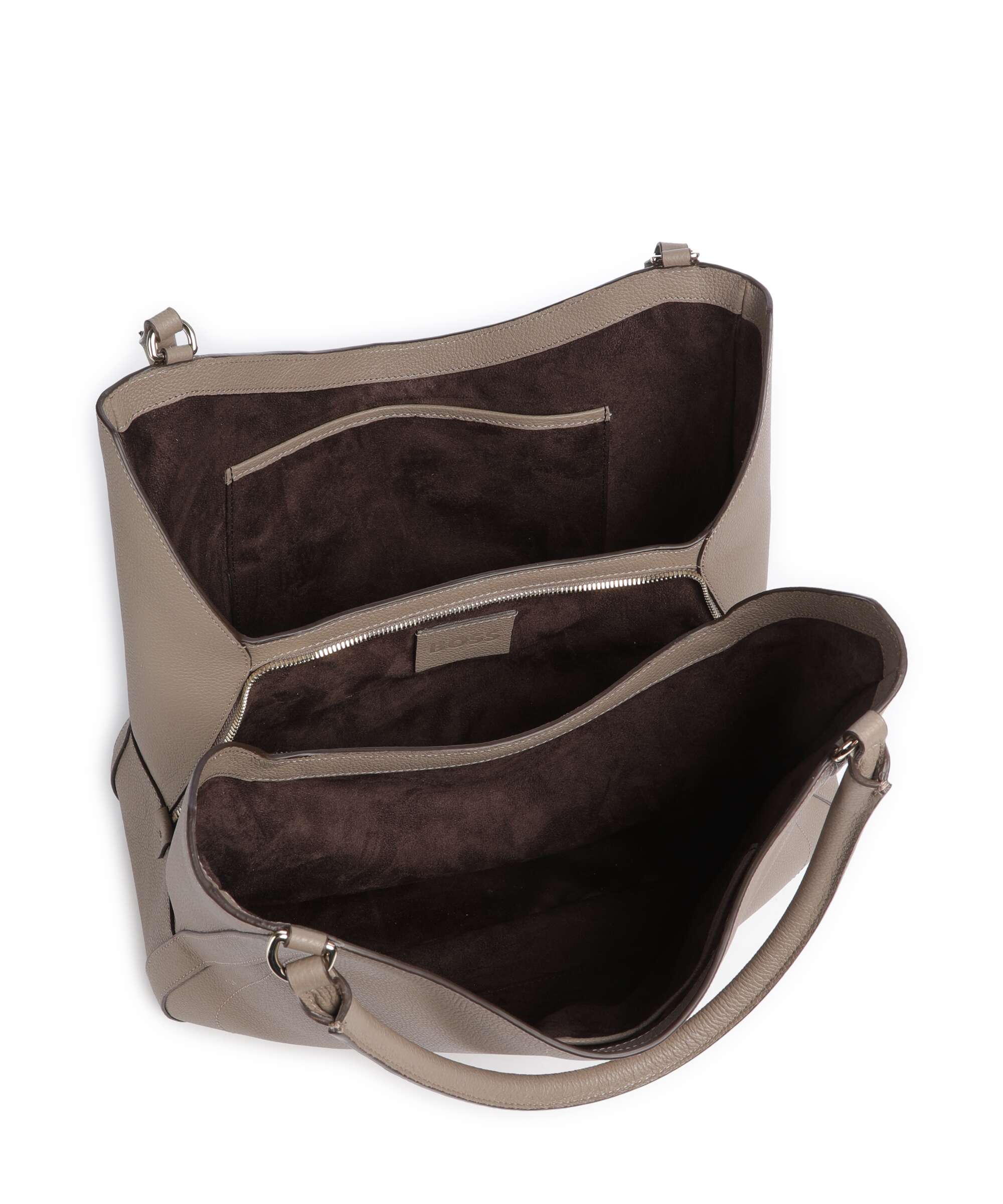 BOSS Reah Hobo bag brown overflow
