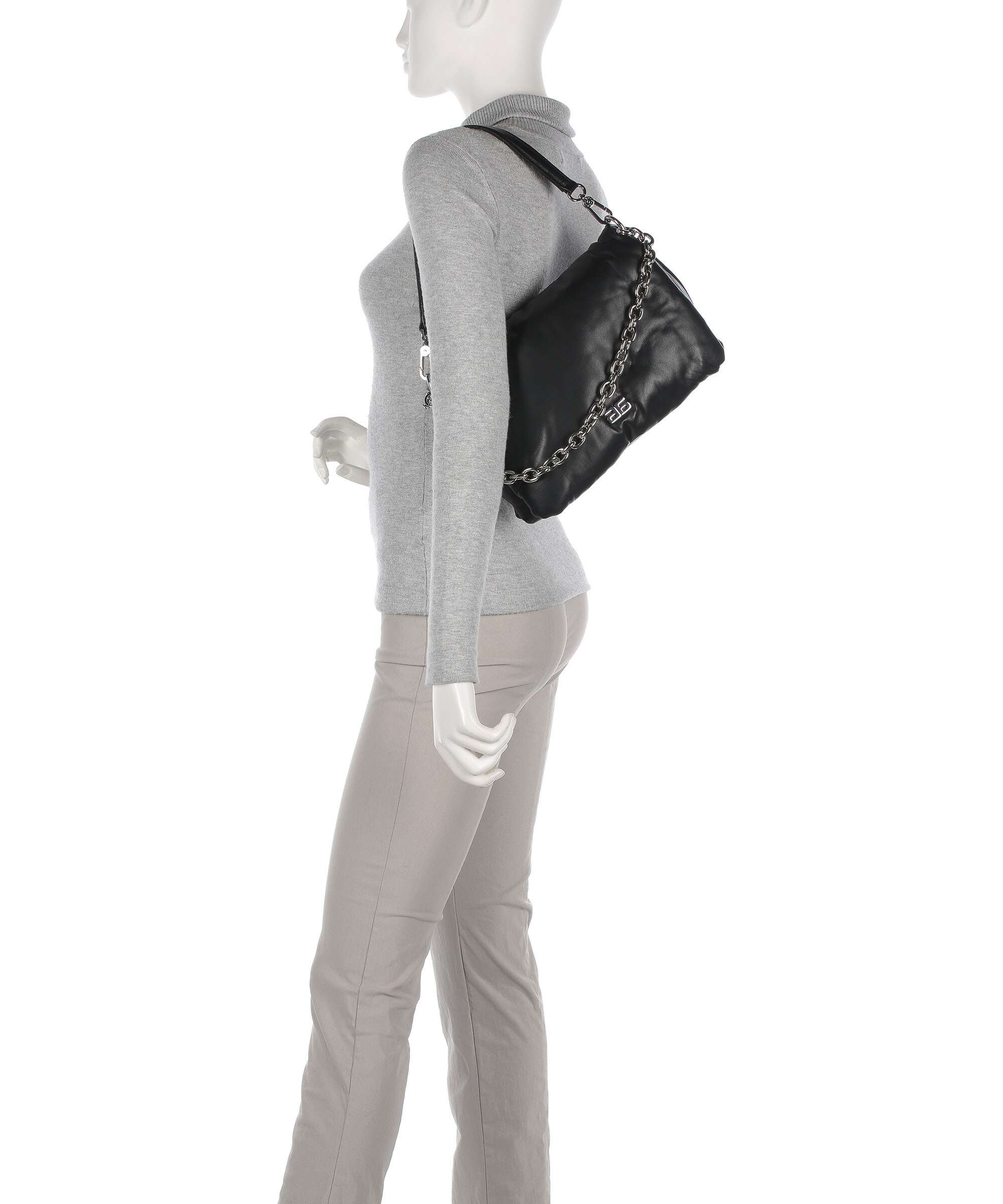Abro Piuma Lucido Puffer Shoulder bag black/nickel
