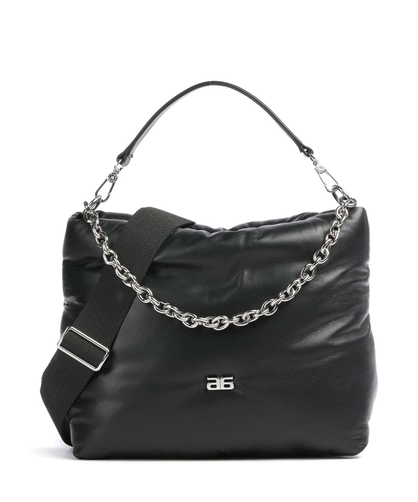 Abro Piuma_Lucido Puffer Hobo bag black/nickel