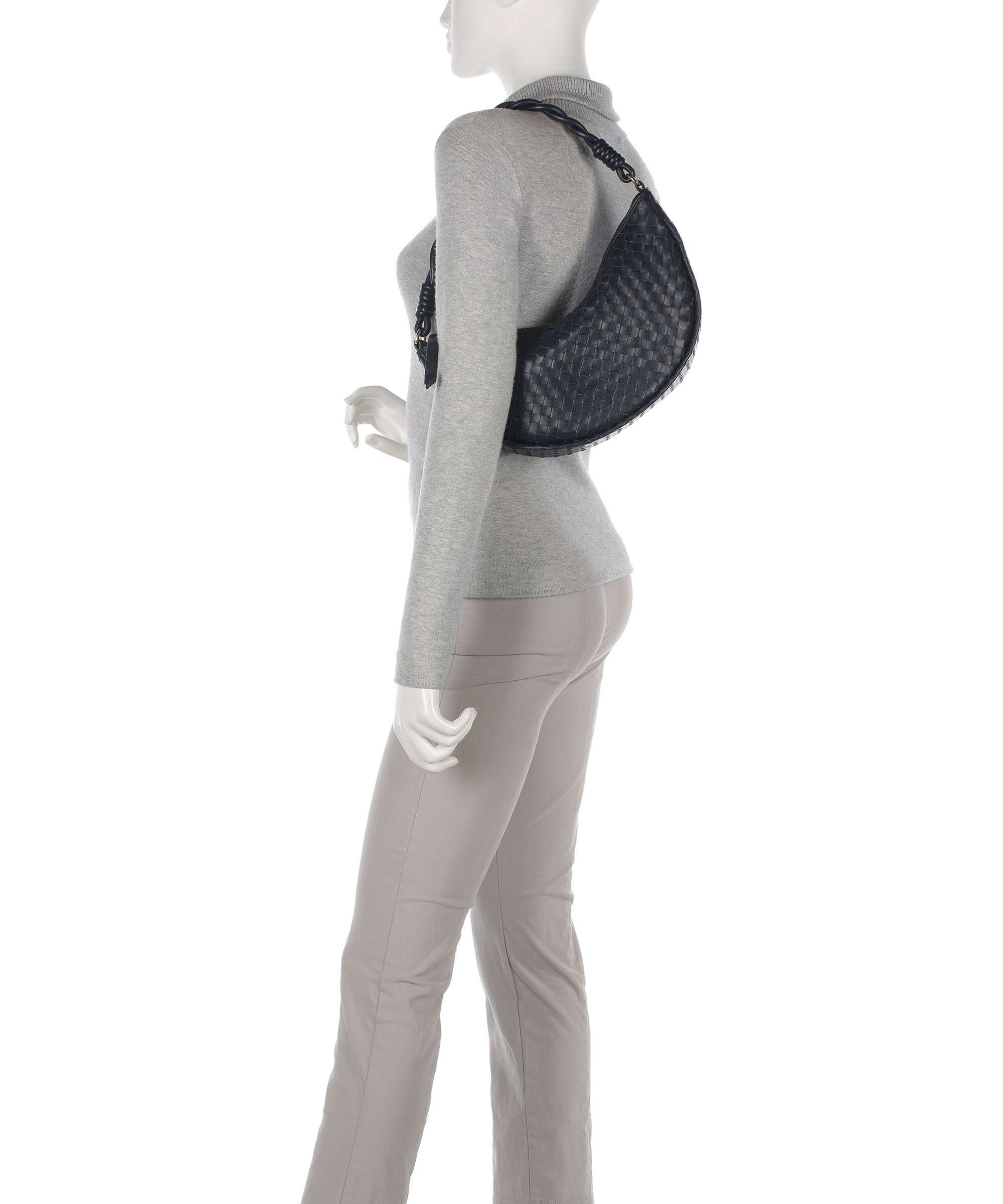 Abro Piuma Moon Hobo bag navy