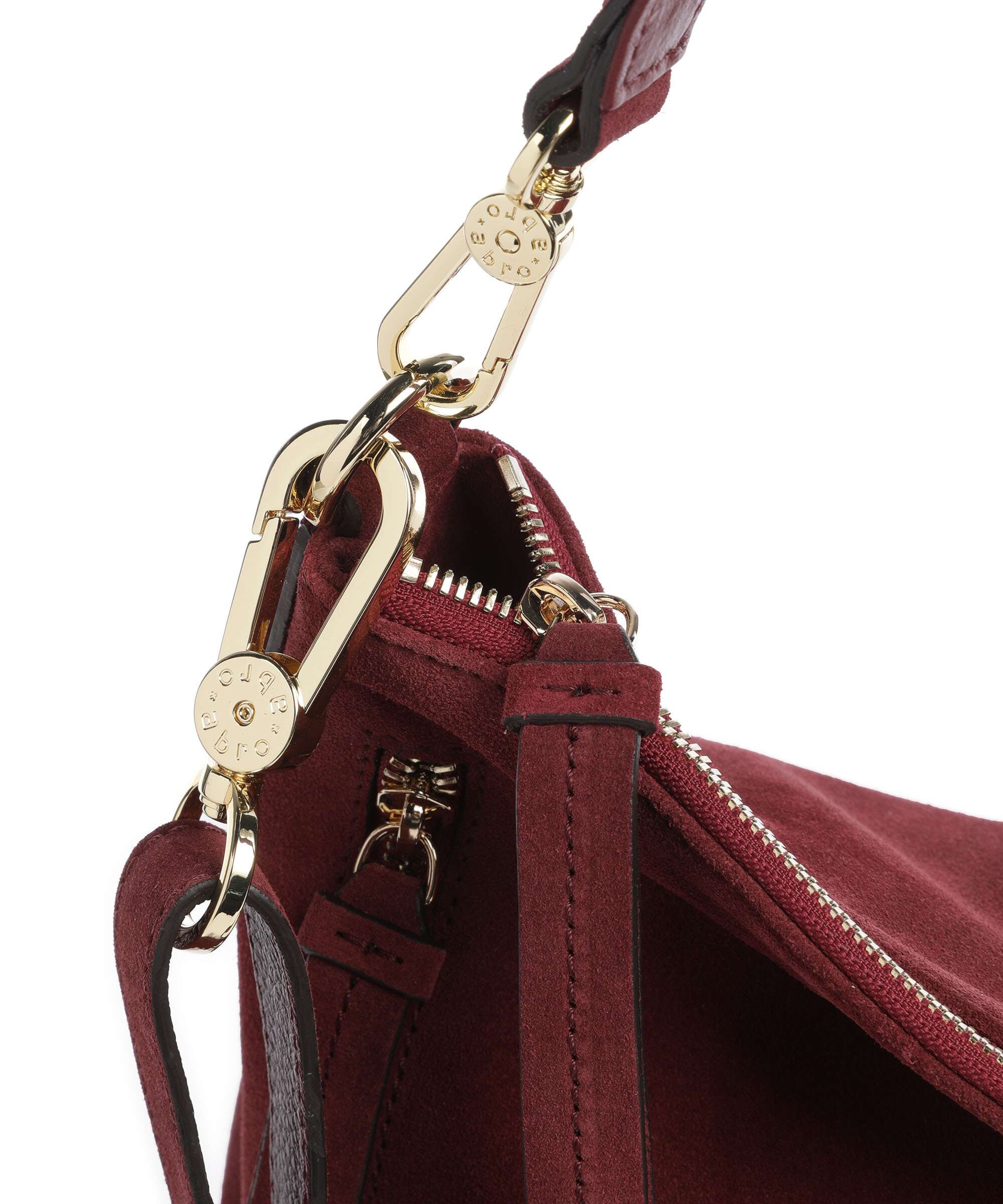 Abro Suede Juna Hobo bag bordeaux