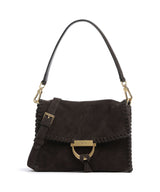 Abro Suede Temi Stitch Sac porté épaule brown