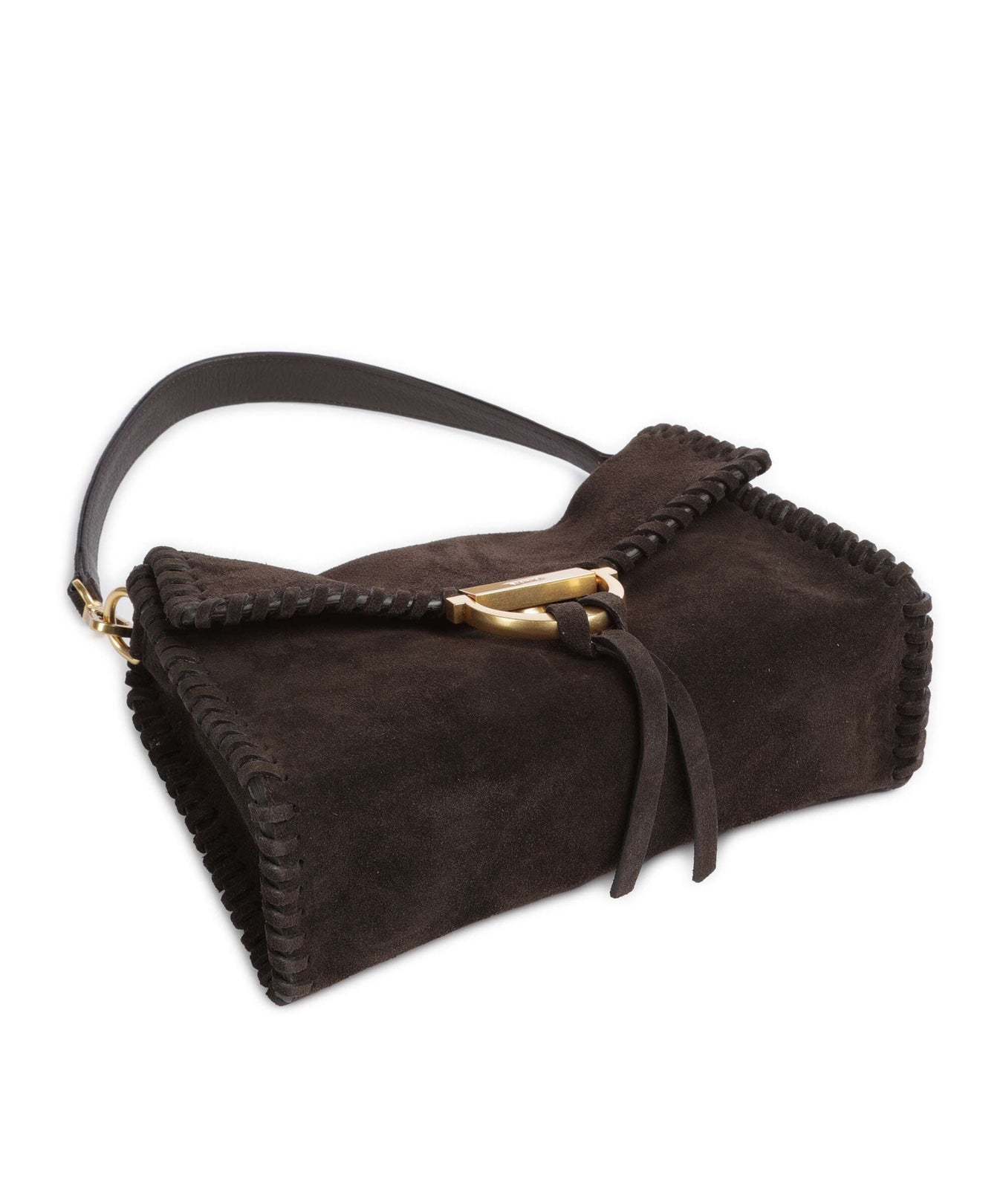 Abro Suede Temi Stitch Shoulder bag brown