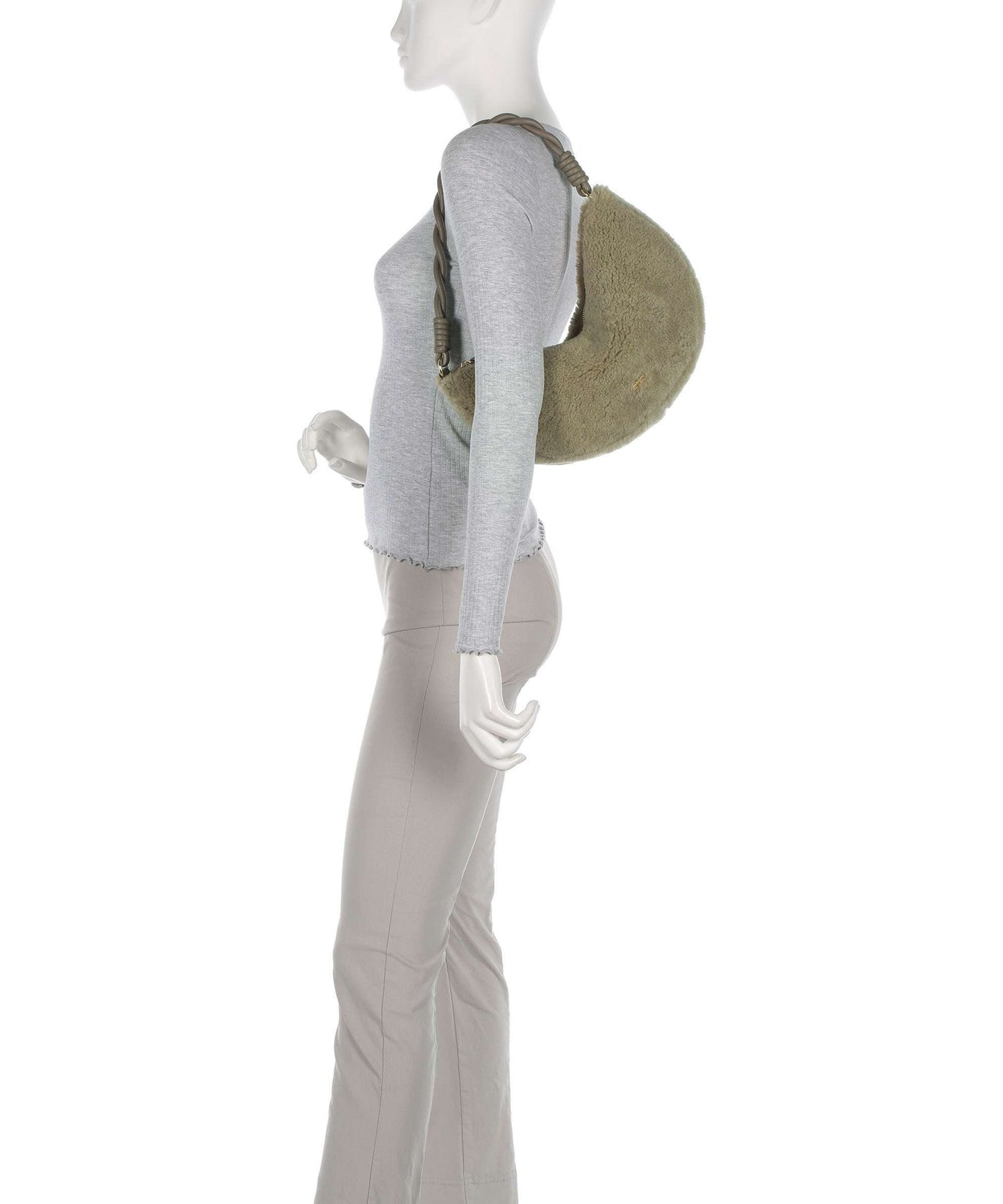 Abro Shearling Moon Shoulder bag siena