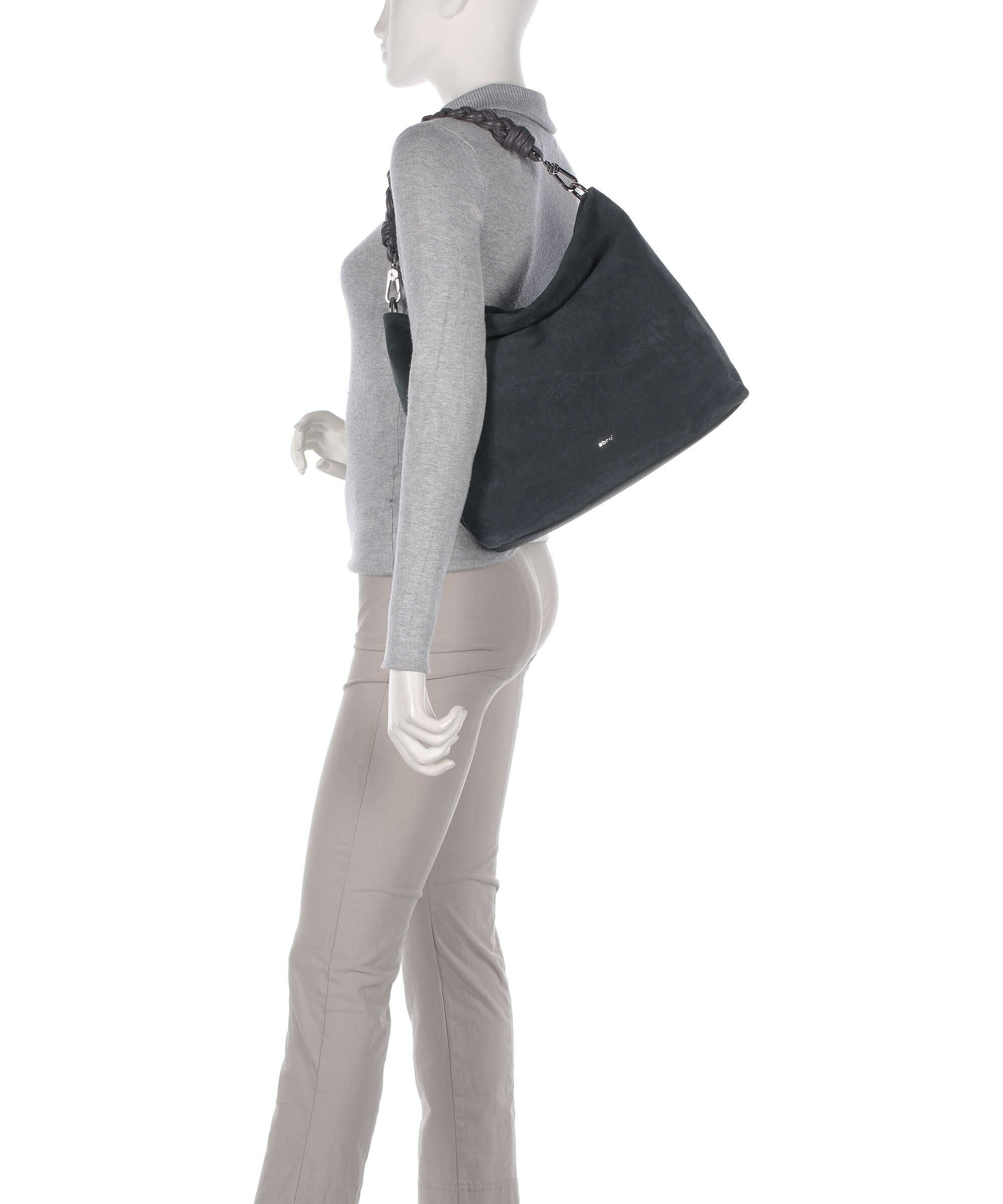 Abro Suede Soley Hobo bag grey