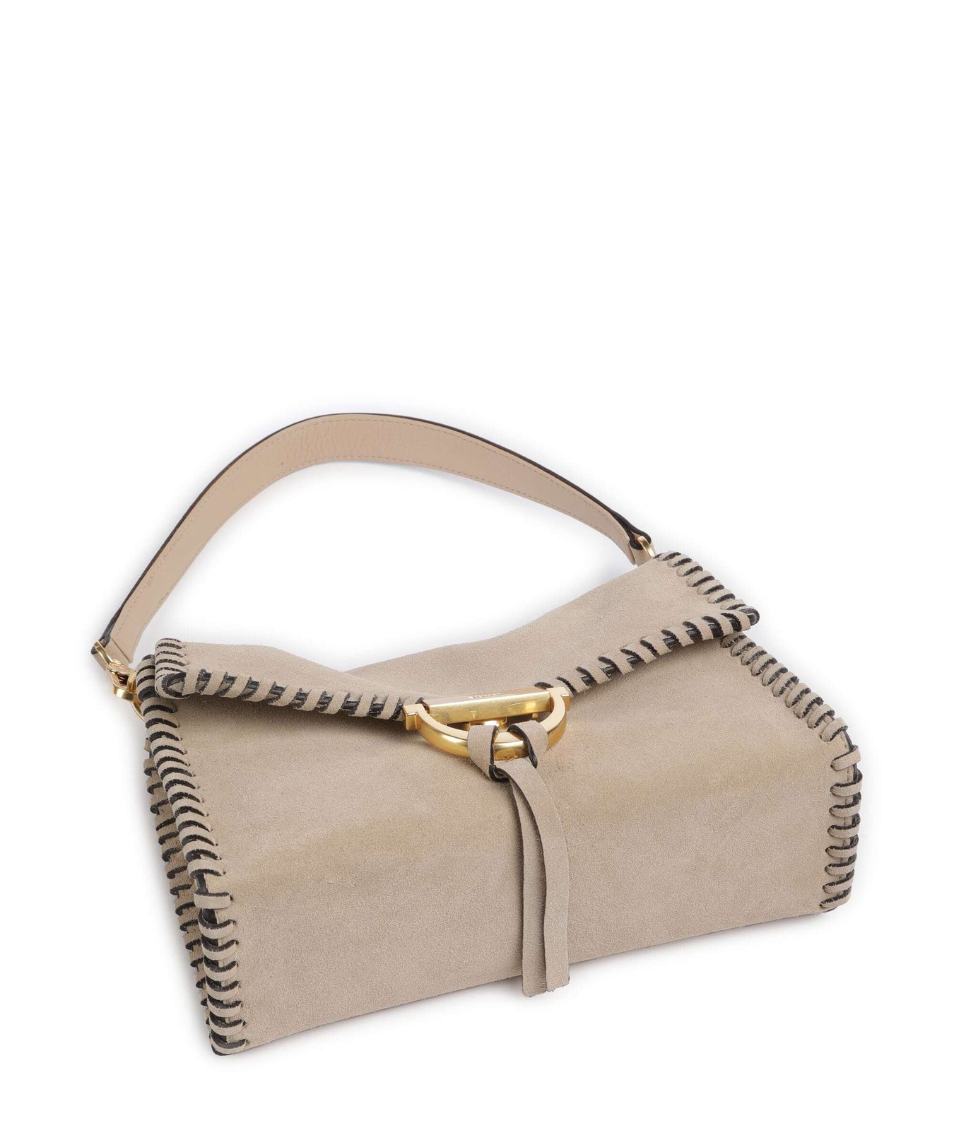 Abro Suede Temi Stitch Shoulder bag natural