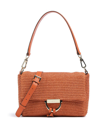 Abro Raffia Temi Schultertasche orange