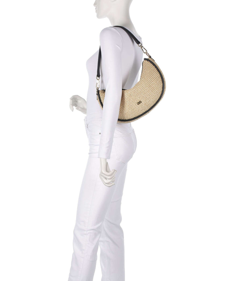 Abro Maglia Raffia Willow Hobo bag natural/black