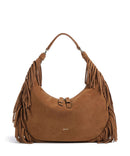 Abro Suede Nana Fringes Beuteltasche cuoio