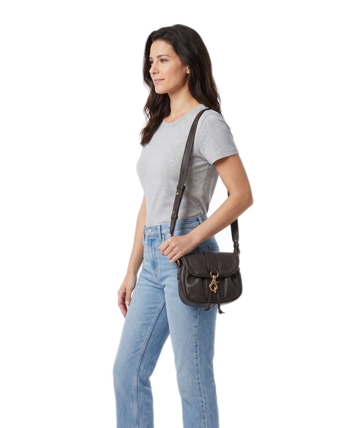 Abro Dalia Star Saddle Crossbody bag dark brown