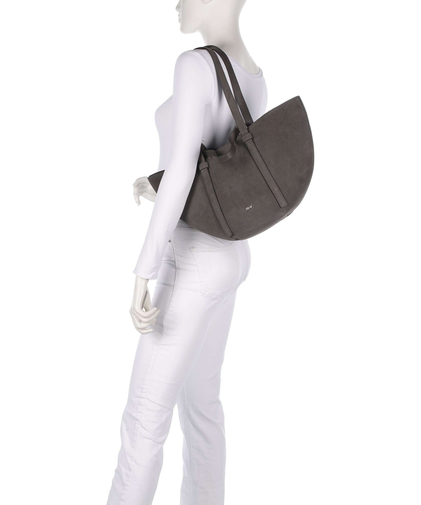 Abro Suede Cosmo Medium Tote bag grey