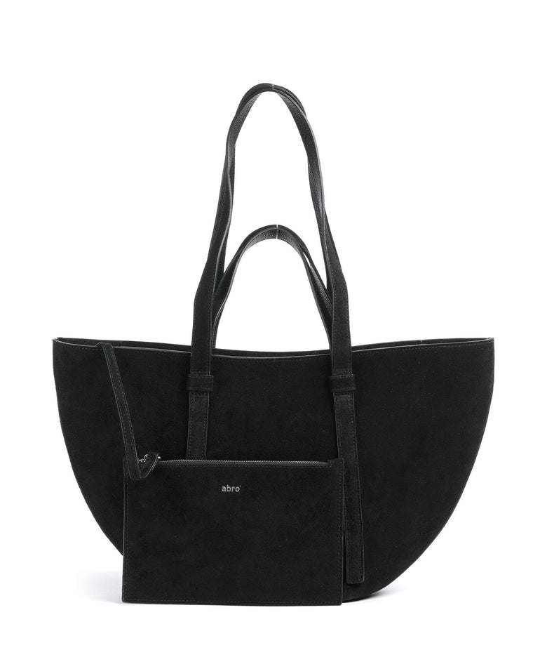 Abro Suede Cosmo Medium Tote bag black/nickel