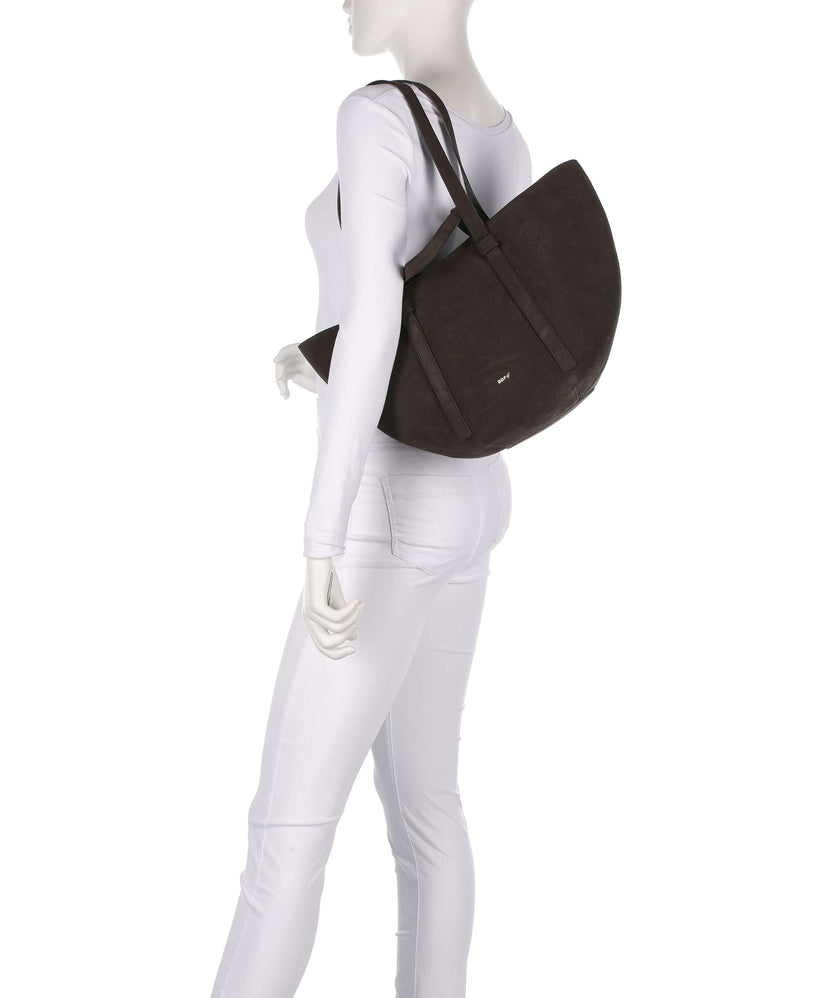 Abro Suede Cosmo Medium Tote bag dark brown