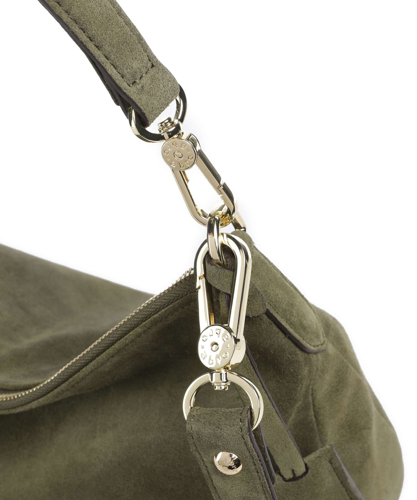 Abro Suede Juna Small Hobo bag oliv