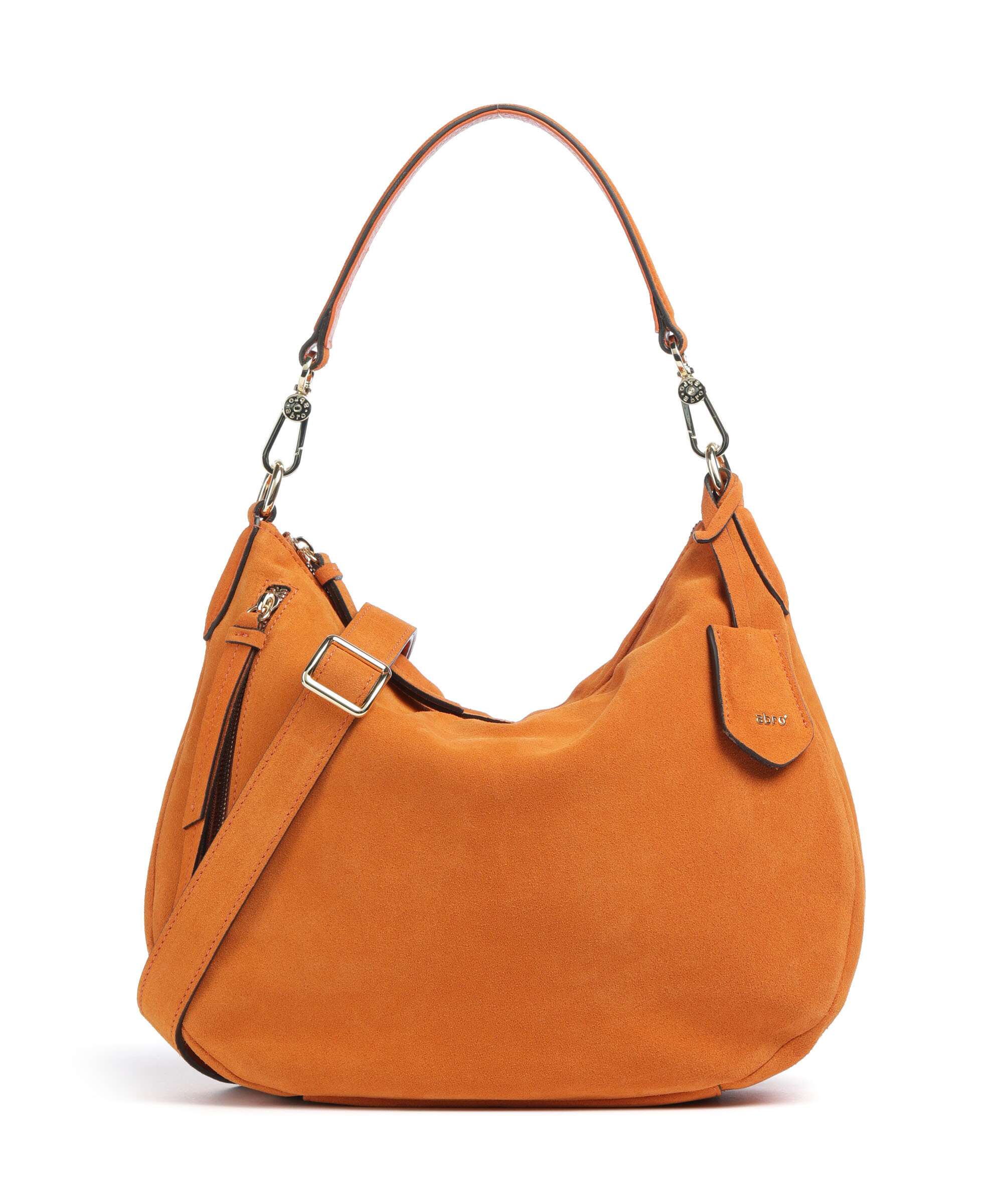 Abro Suede Juna Small Hobo bag orange