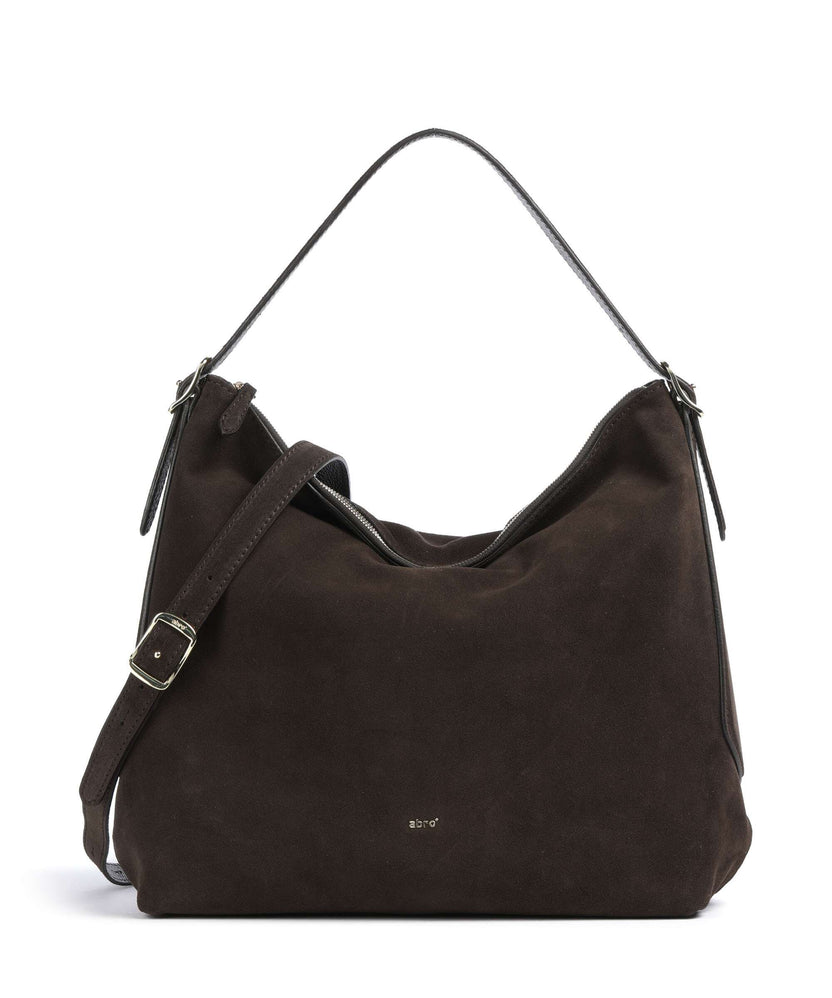 Abro Suede Carina Hobo bag dark brown