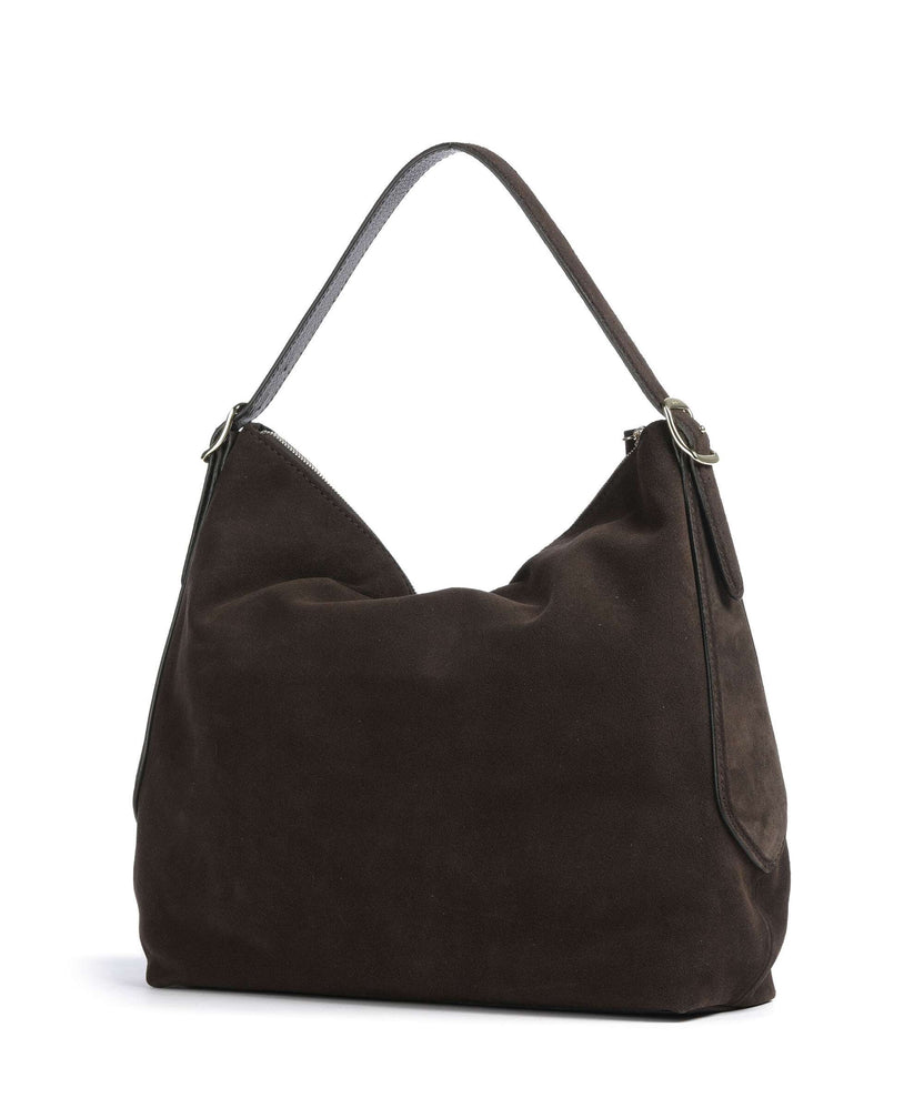 Abro Suede Carina Hobo bag dark brown