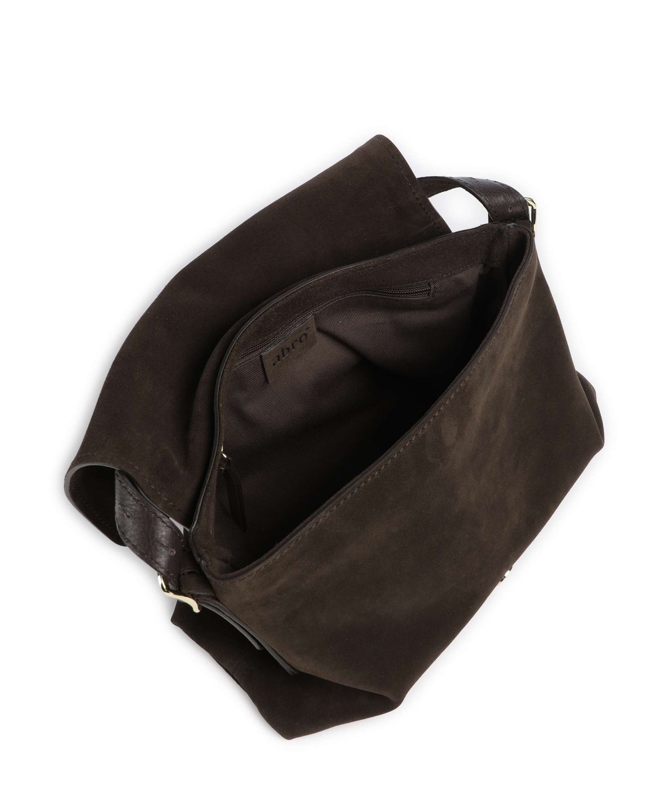 Abro Suede Carina Hobo bag dark brown