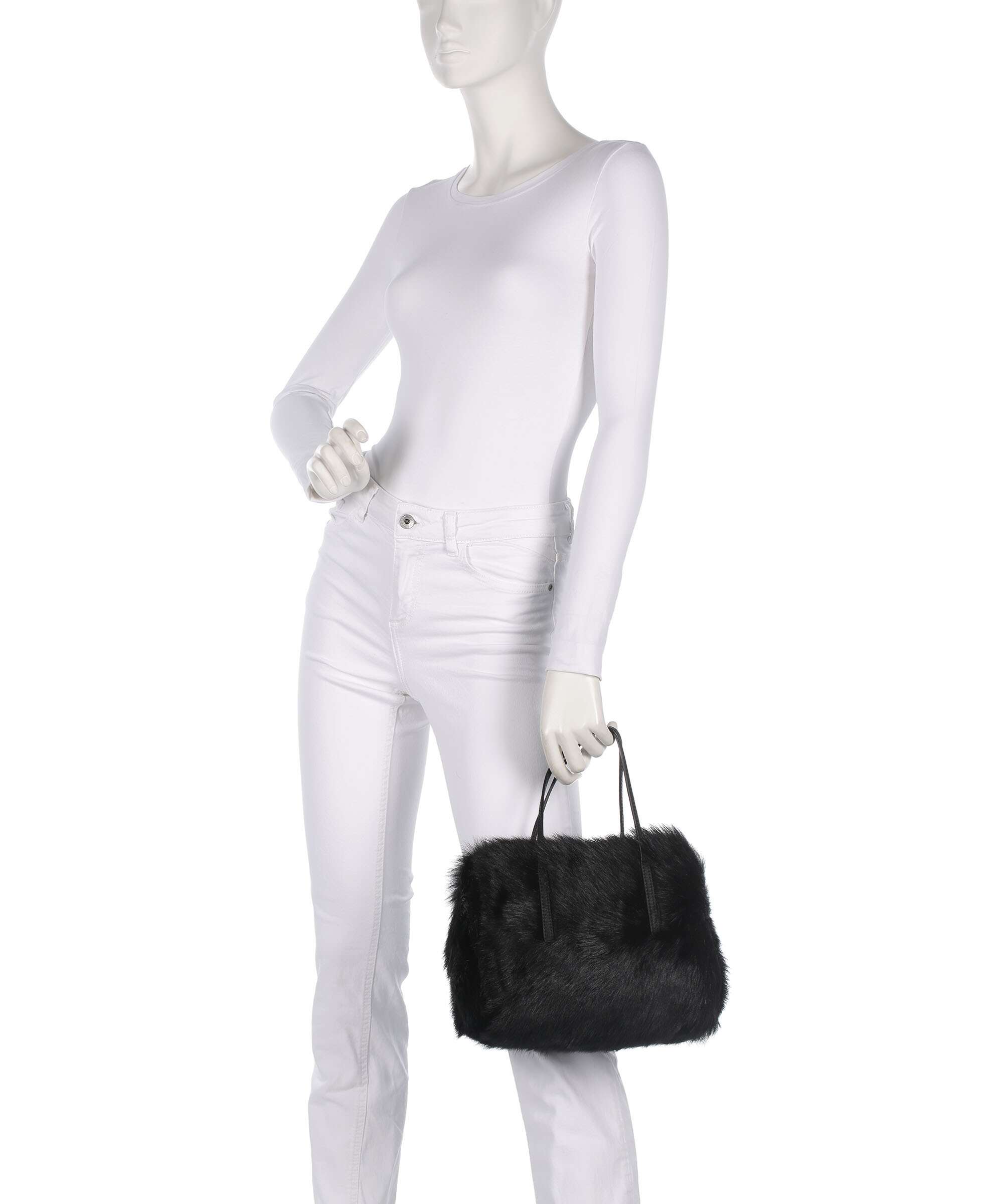 Abro Shearling Noelle Handbag black/nickel