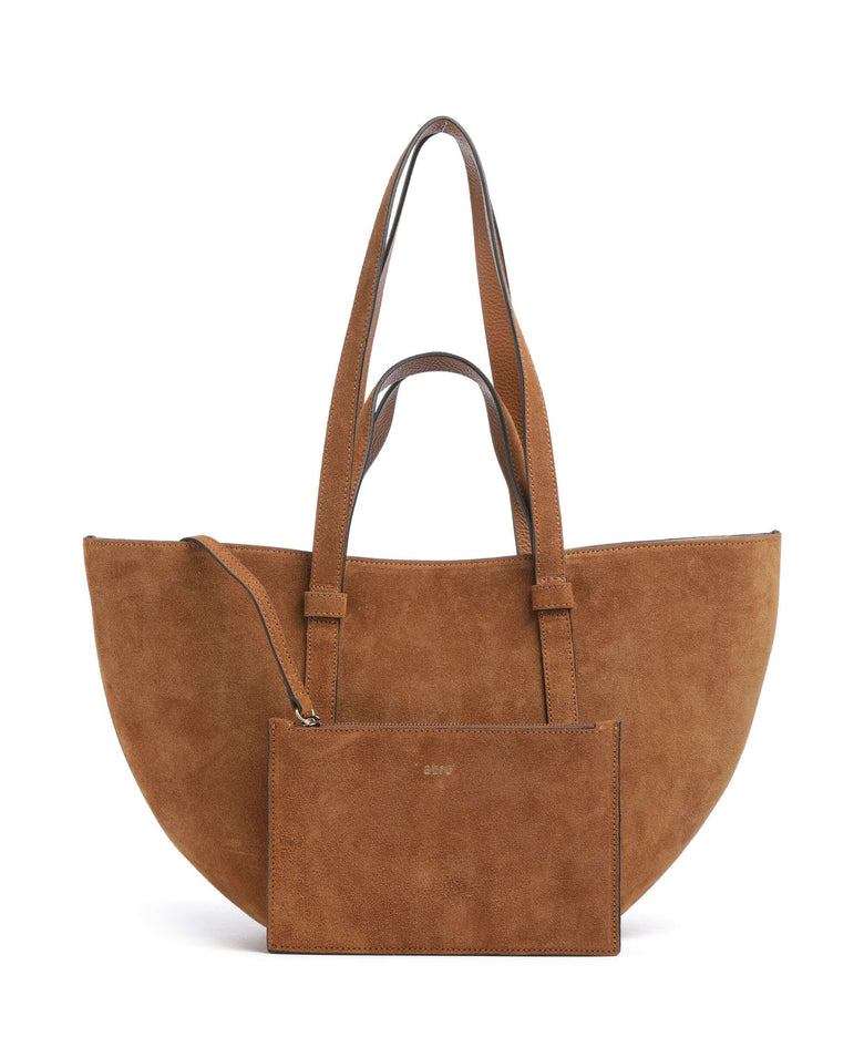 Abro Suede Cosmo Medium Tote bag cuoio