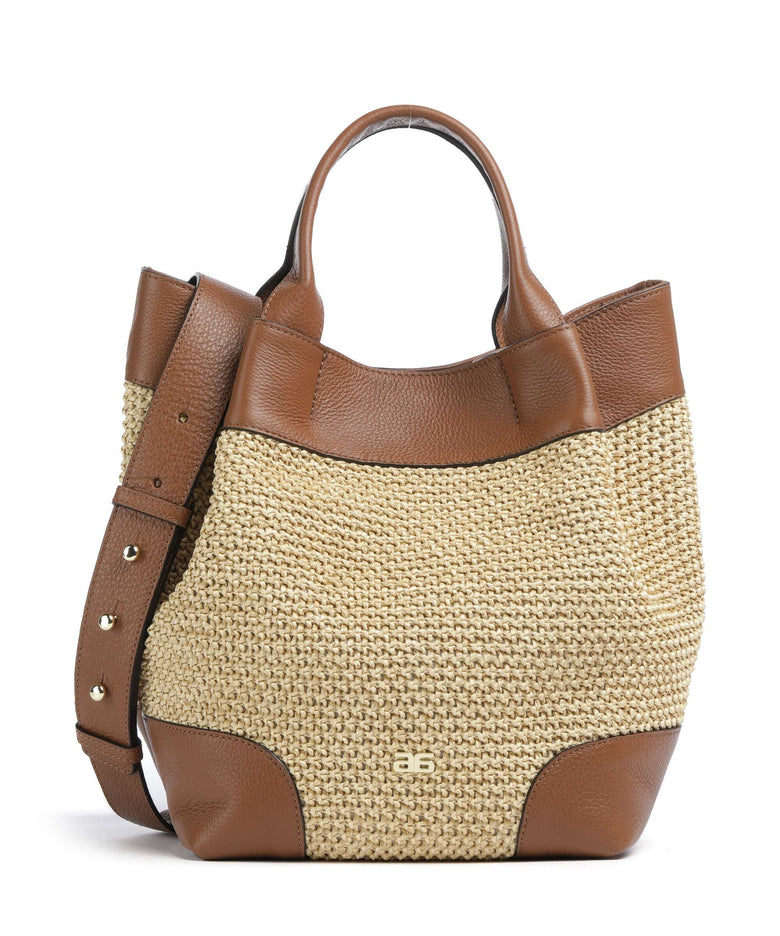 Abro Maglia Raffia Essential Medium Handbag natural/nut