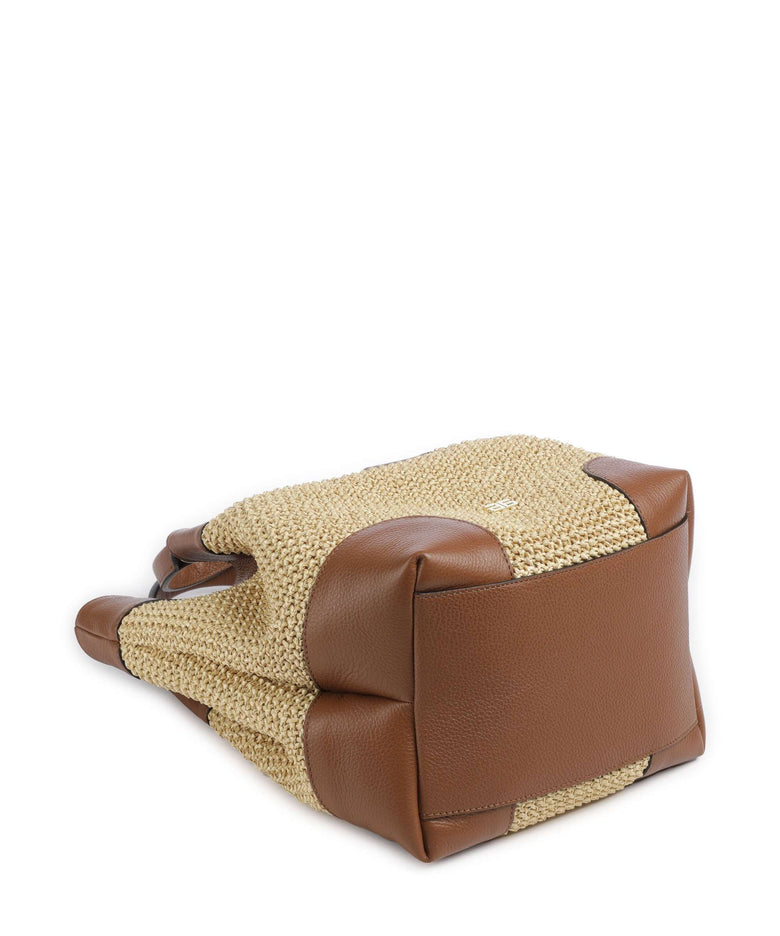 Abro Maglia Raffia Essential Medium Handbag natural/nut