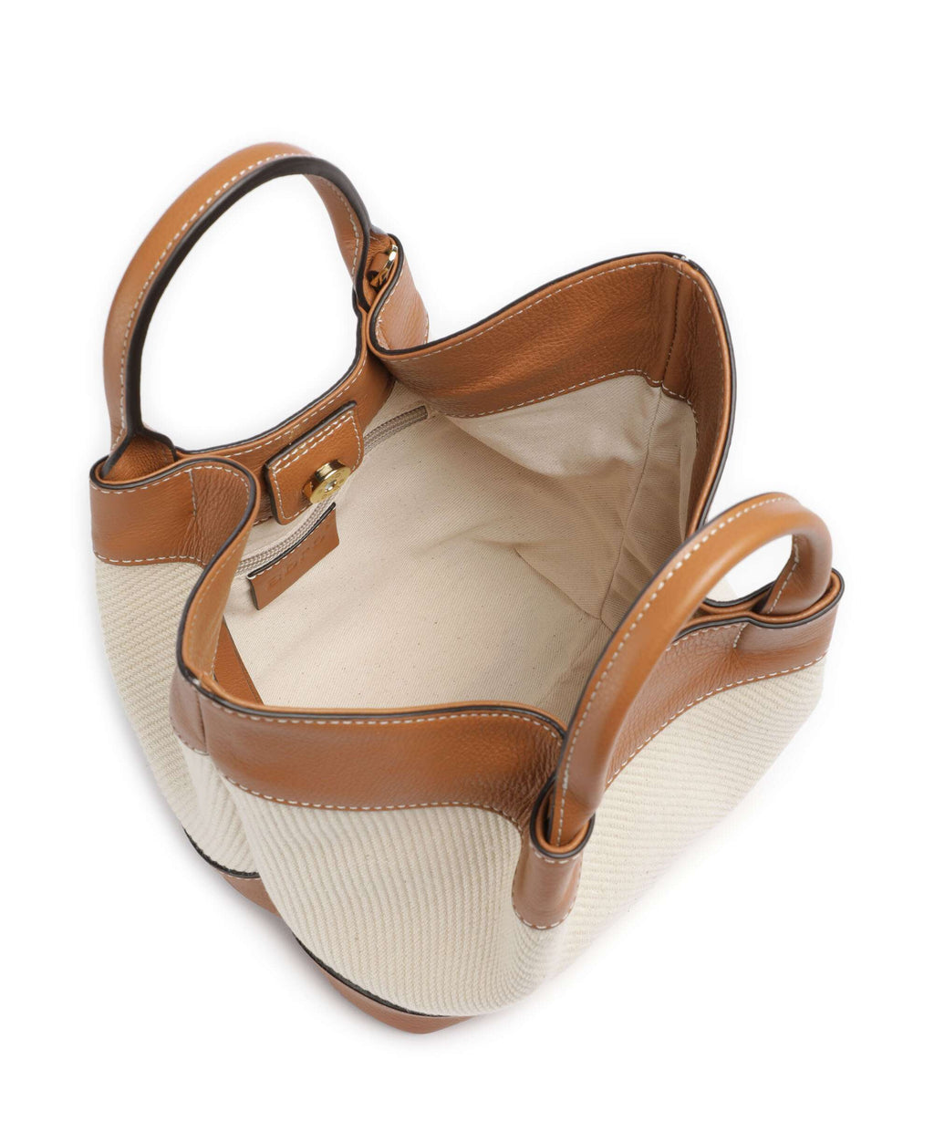 Abro Super Drill Essential Small Handbag ivory/cuoio