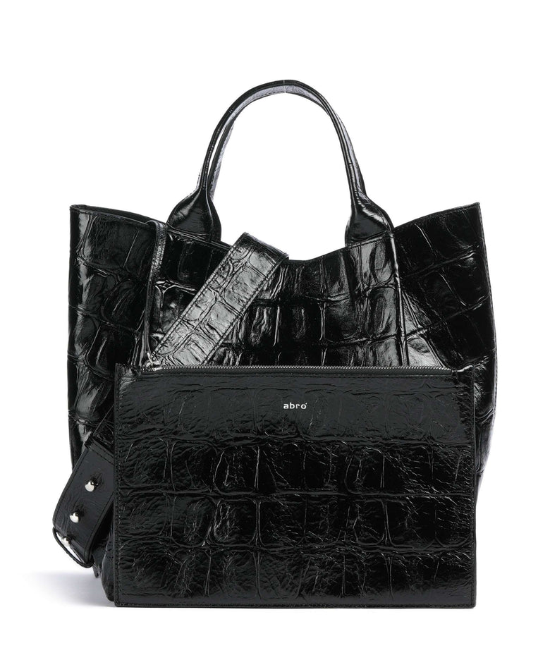 Abro Maxi Cocco Essential Medium Handbag black/nickel