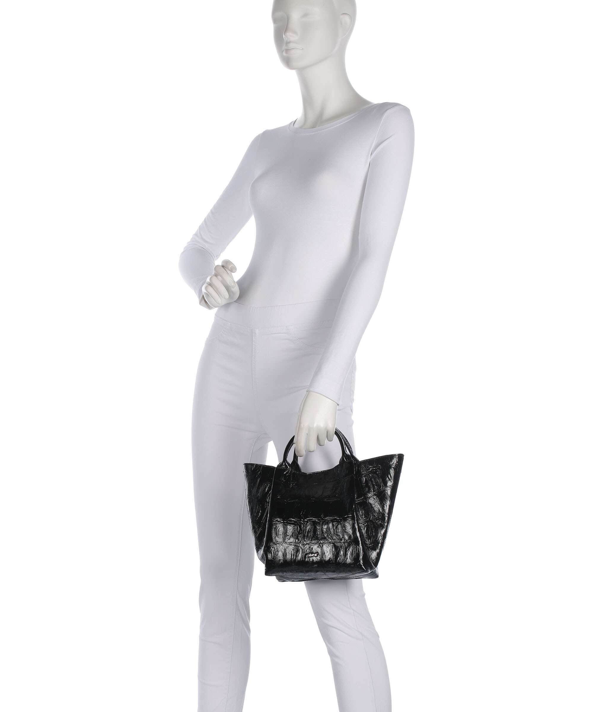 Abro Maxi Cocco Essential Small Handbag black/nickel