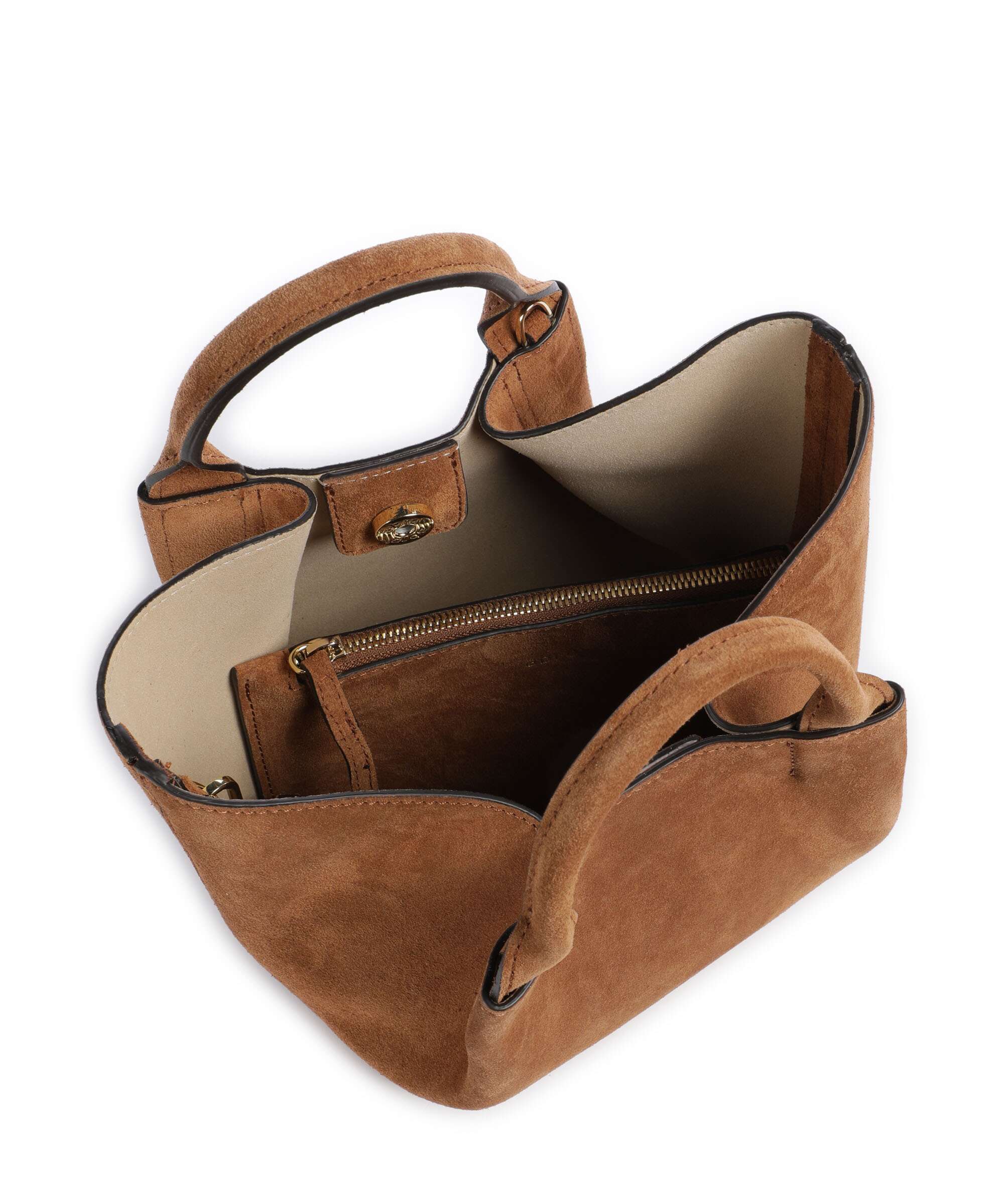 Abro Suede Essential Small Handbag cuoio