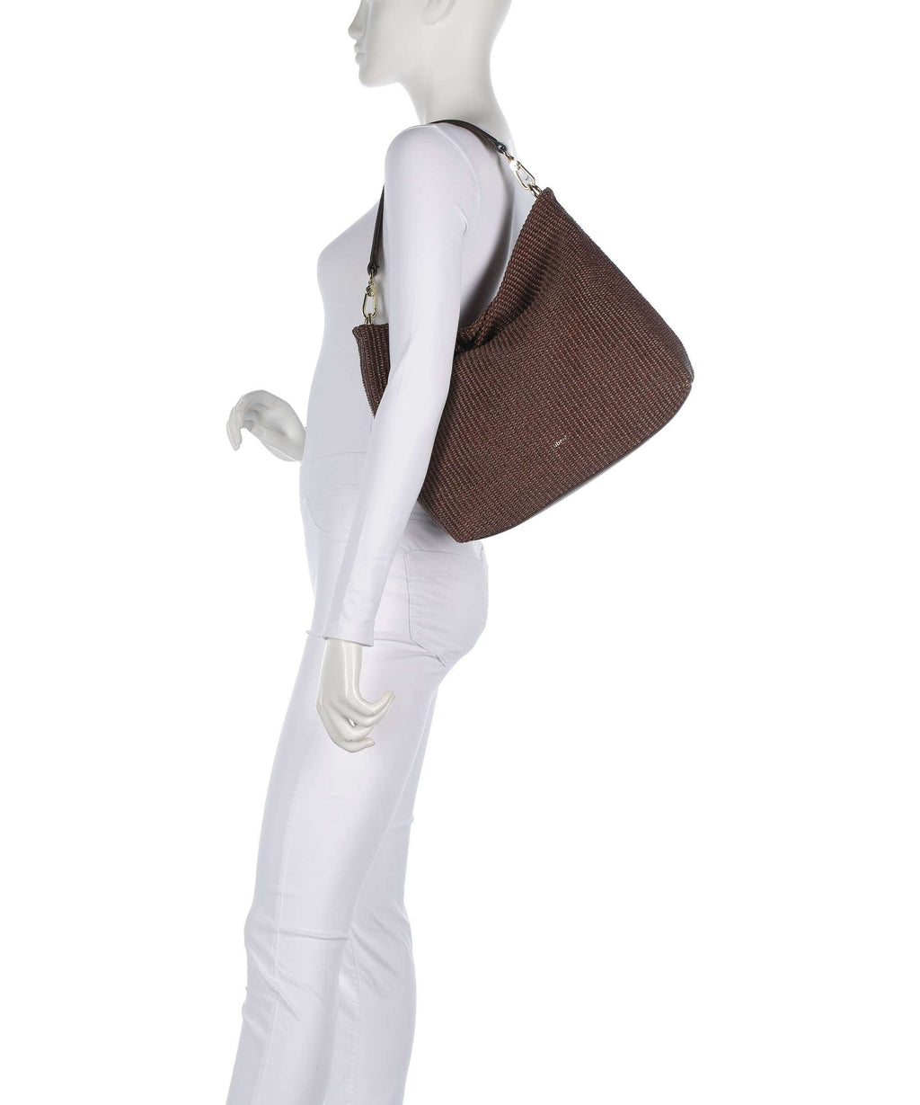 Abro Raffia Kaia Hobo bag wood