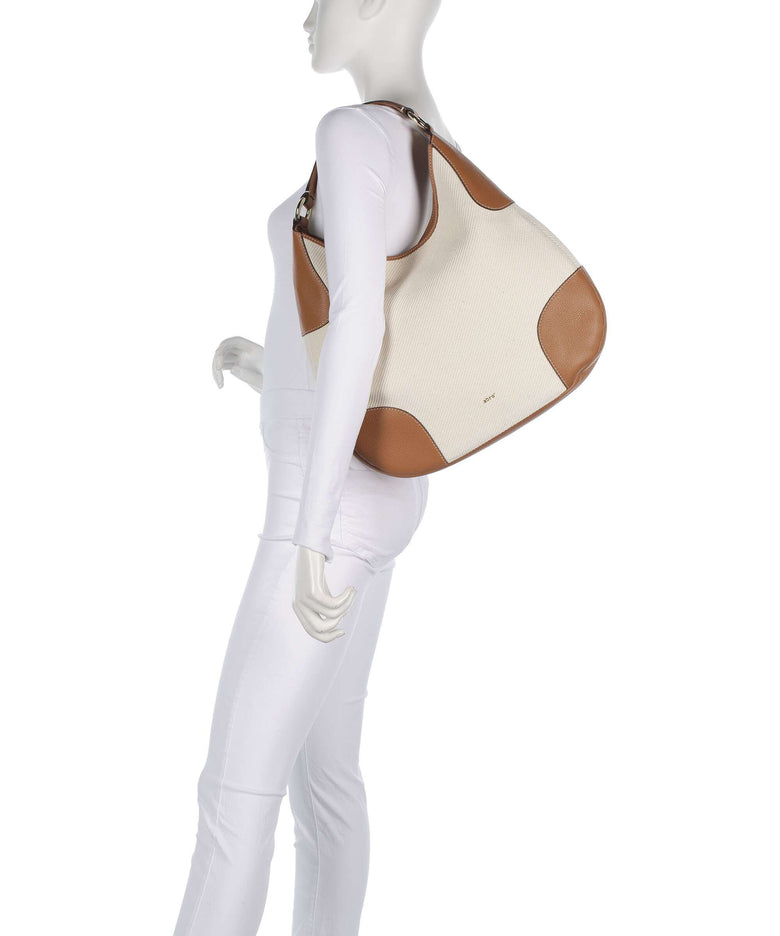 Abro Super Drill Open Air Hobo bag ivory/cuoio