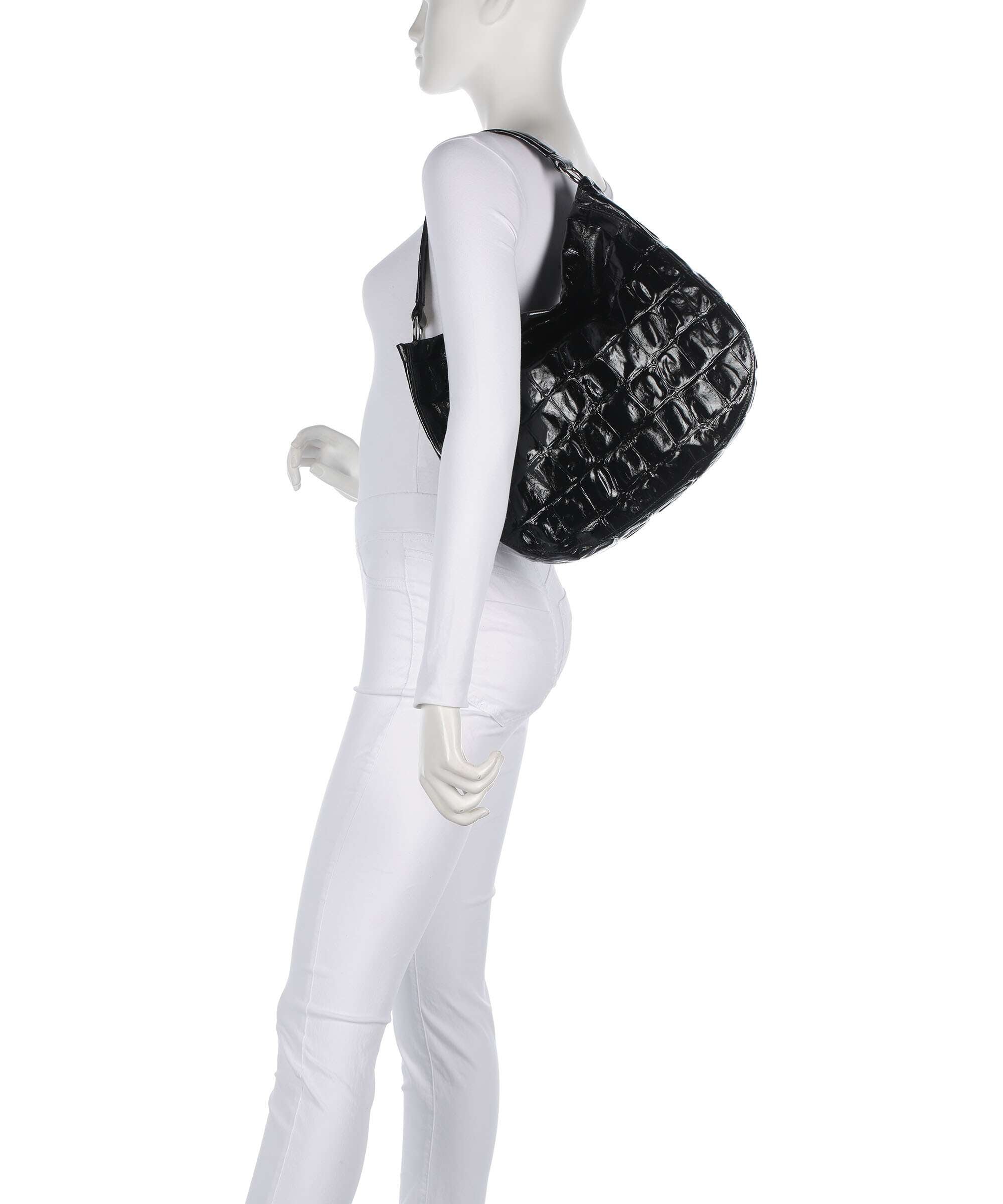 Abro Maxi Cocco Mia Hobo bag black/nickel