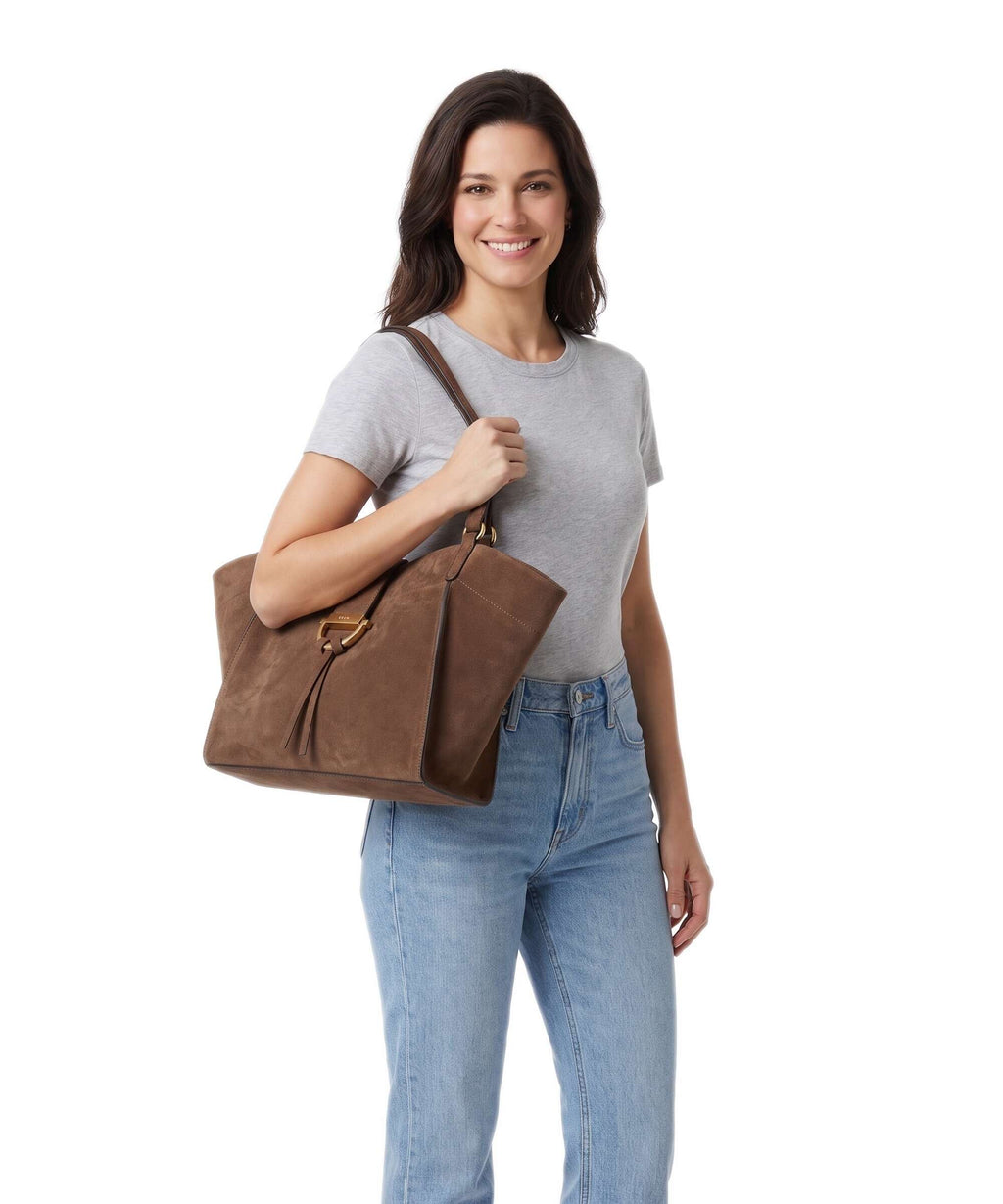 Abro Suede Temi Tote bag wood