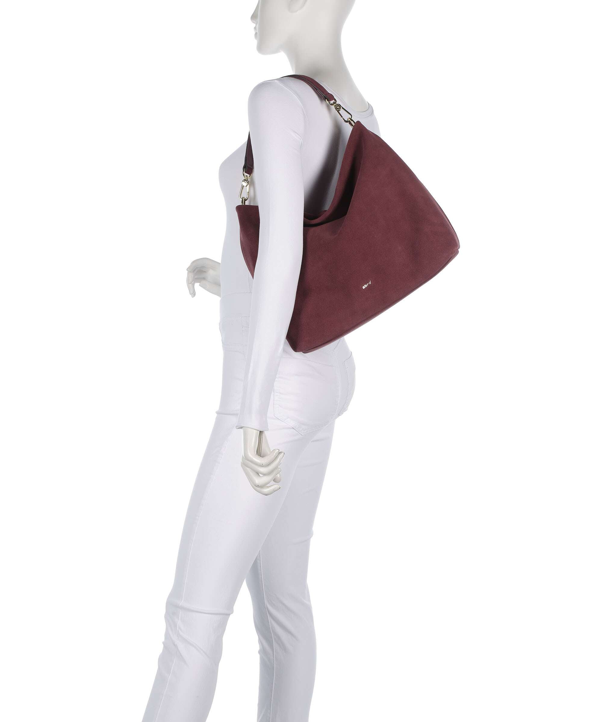 Abro Suede Kaia Hobo bag bordeaux