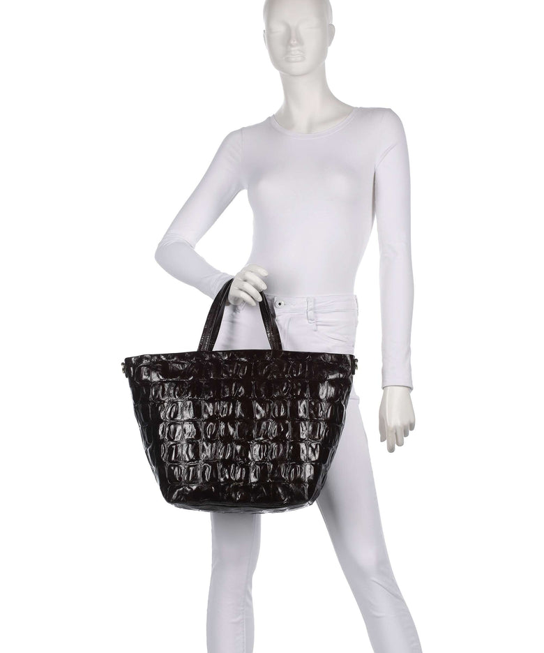 Abro Maxxi Cocco Alba Handbag dark brown