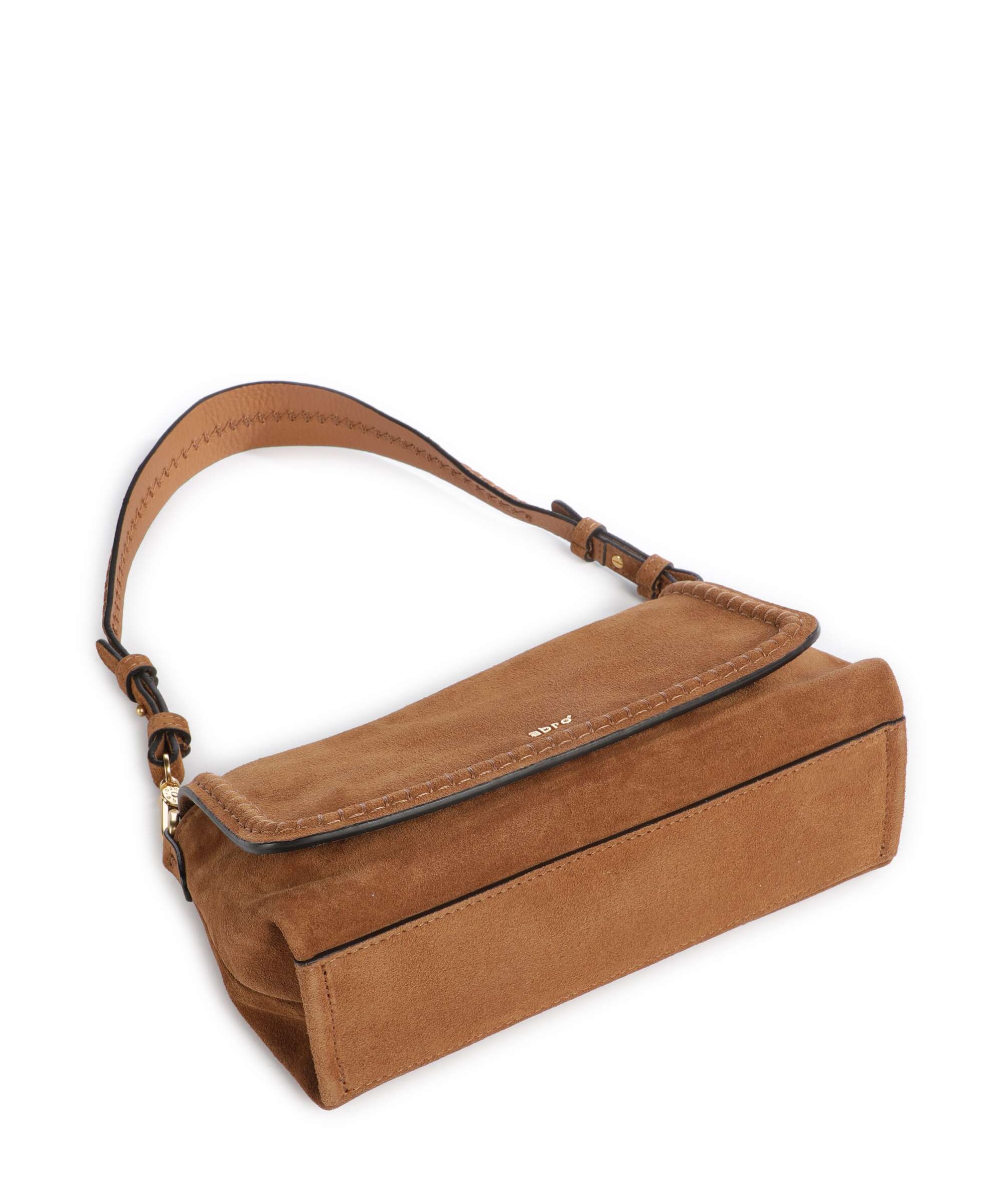Abro Suede Signature Shoulder bag cuoio