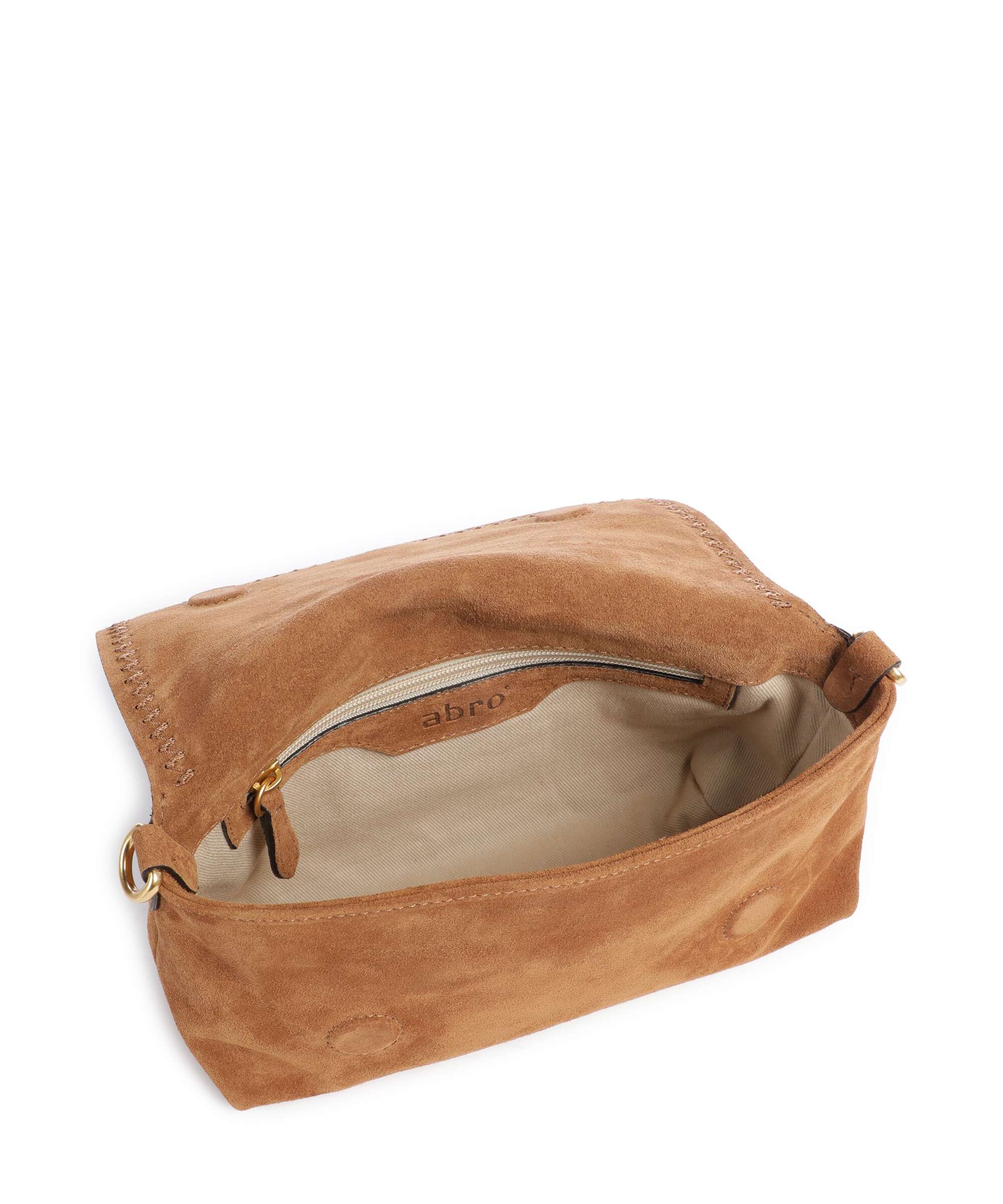 Abro Suede Signature Shoulder bag cuoio